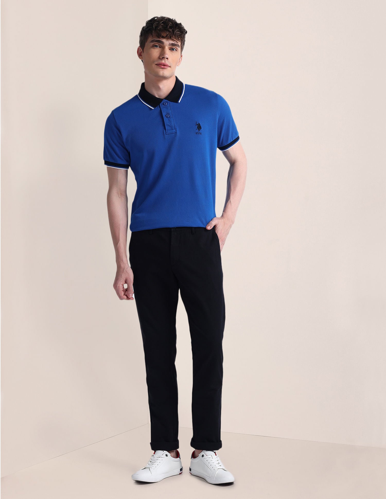 Slim Fit Logo Polo Shirt Blue - U.S. POLO ASSN. | Large