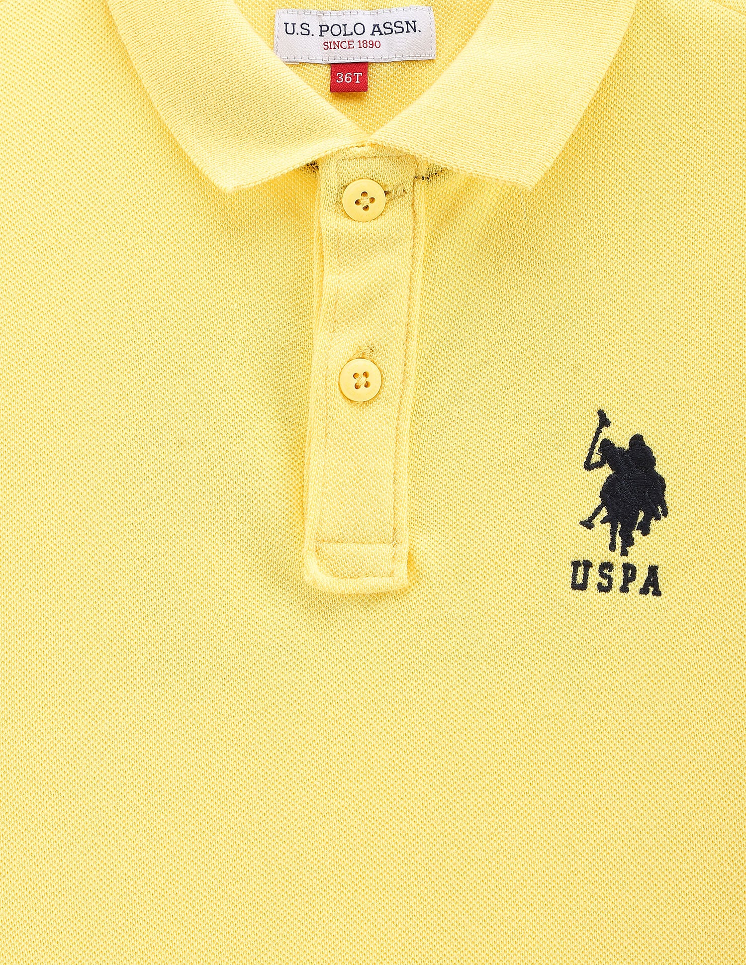 Boys Rear Graphic Cotton Polo Shirt Yellow - U.S. POLO ASSN. | Large