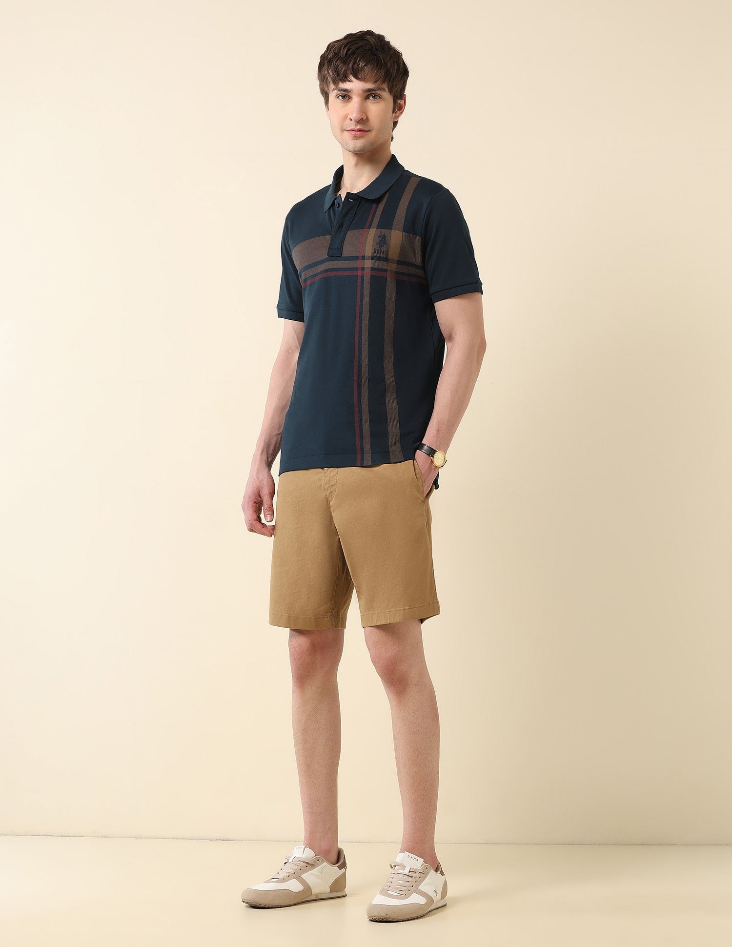 Pure Cotton Varsity Polo Shirt Navy - U.S. Polo Assn. India | Large