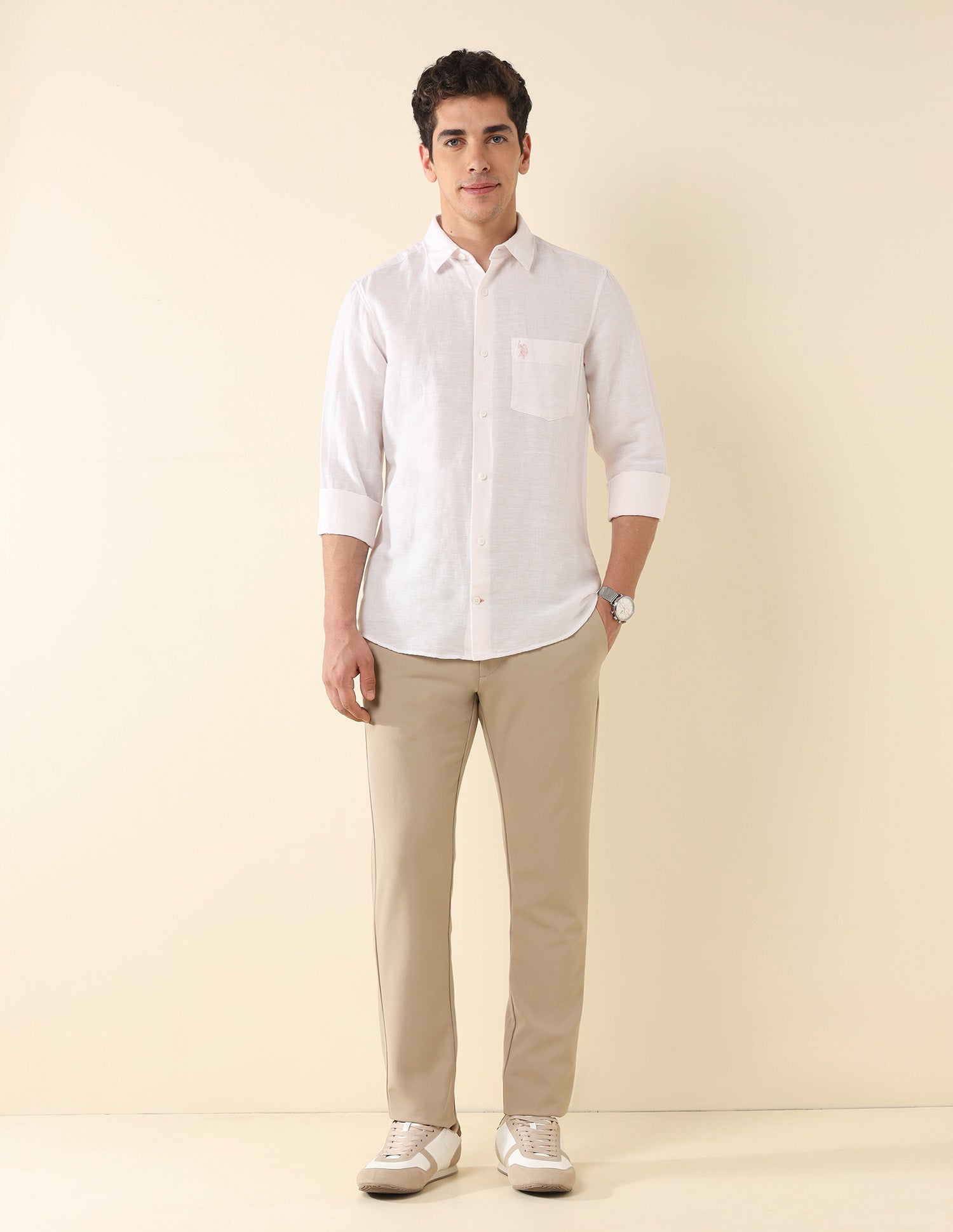 Solid Tailored Fit Shirt Pink - U.S. Polo Assn. India | Large