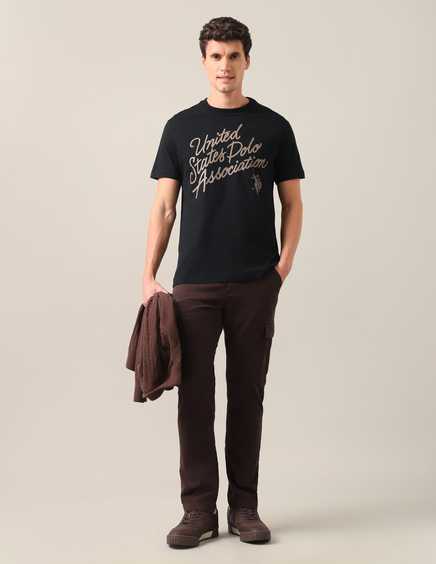 Typographic Brand Printed Regular Fit T-Shirt No colour - U.S. Polo Assn. India | Large