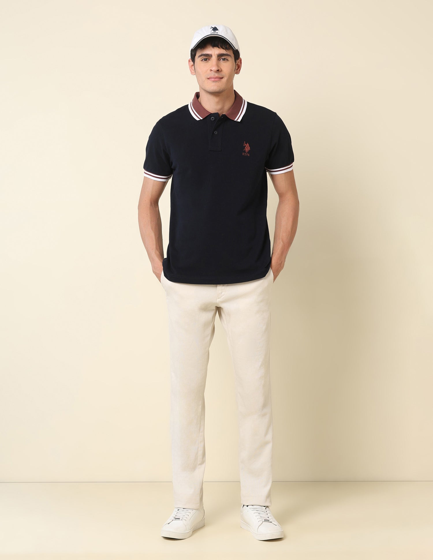 Pure Cotton Slim Fit Classic Polo Shirt Navy - U.S. Polo Assn. India | Large
