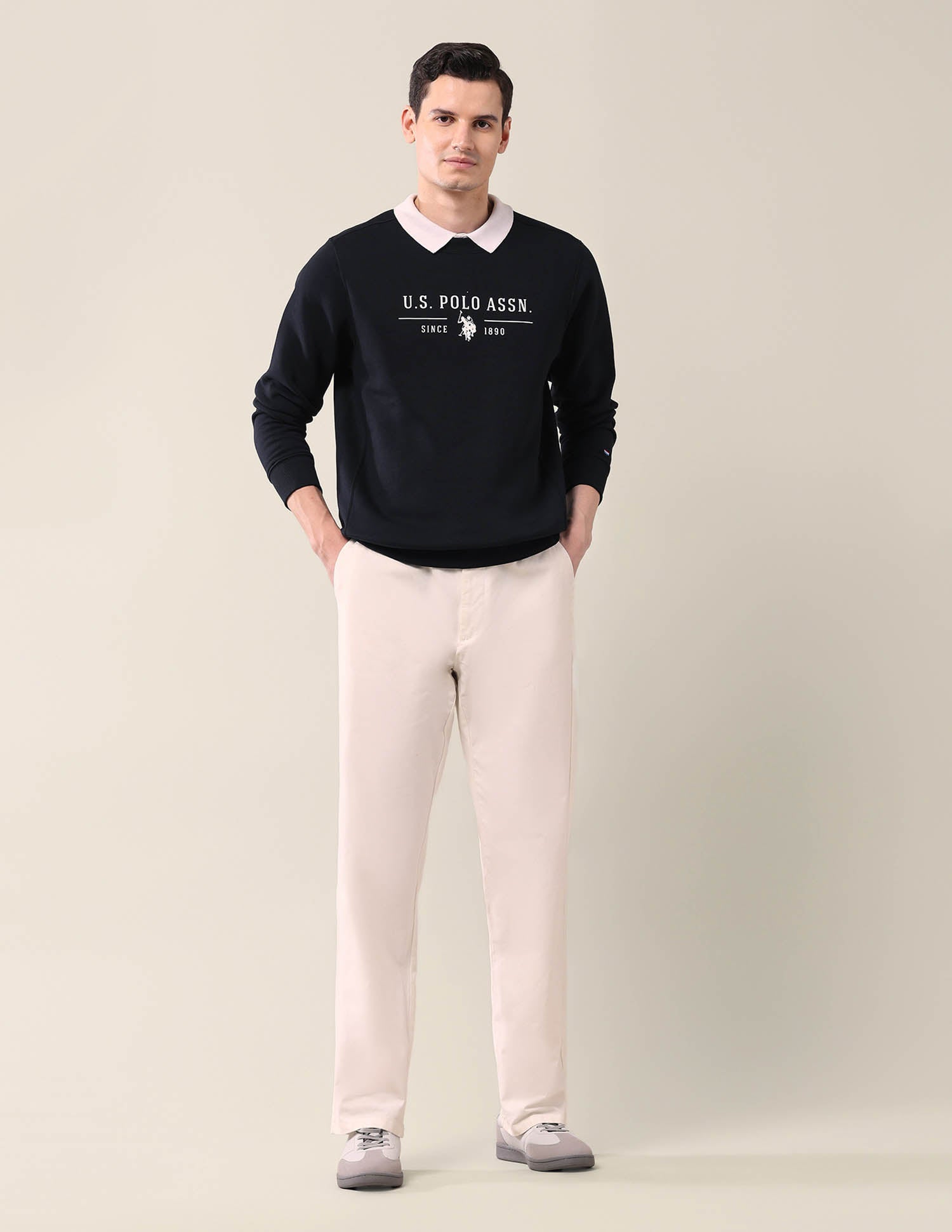 Brand Printed Regular Fit Sweatshirt Black - U.S. POLO ASSN. | Large