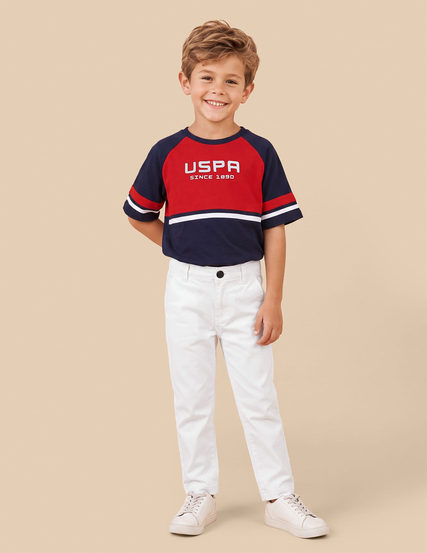 Twill Slim Fit Trousers White - U.S. Polo Assn. India | Large