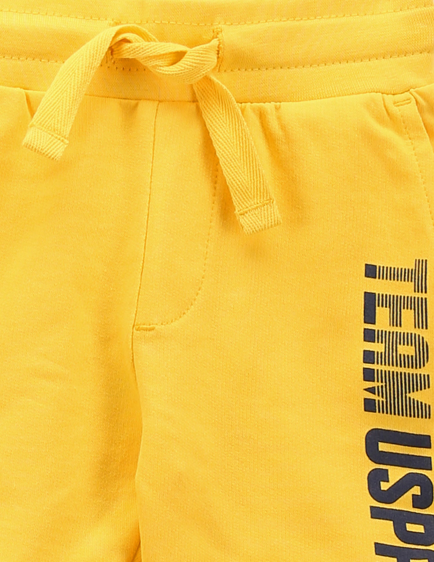 Boys Brand Print Cotton Shorts Yellow - U.S. Polo Assn. India | Large