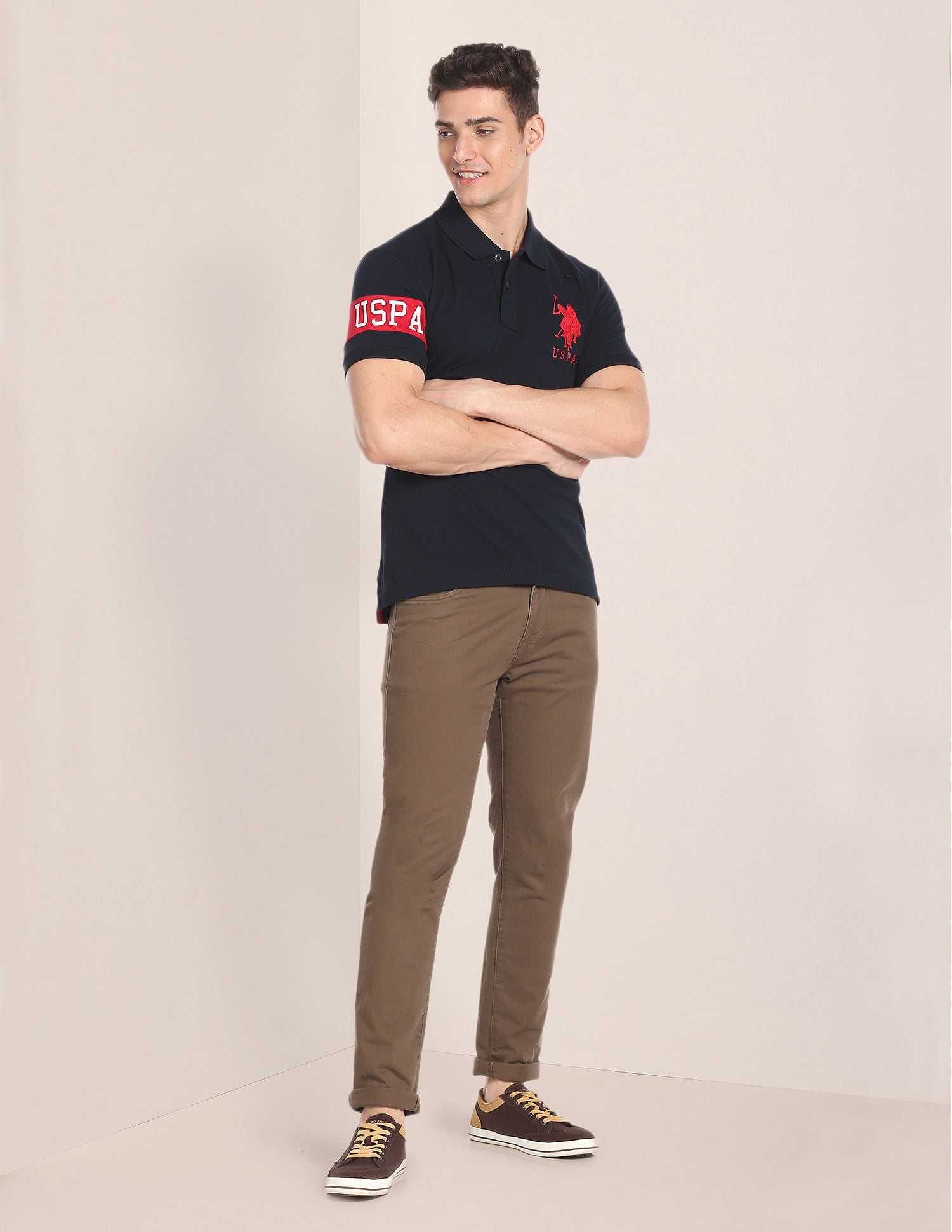 Solid Pique Polo Shirt Navy - U.S. POLO ASSN. | Large