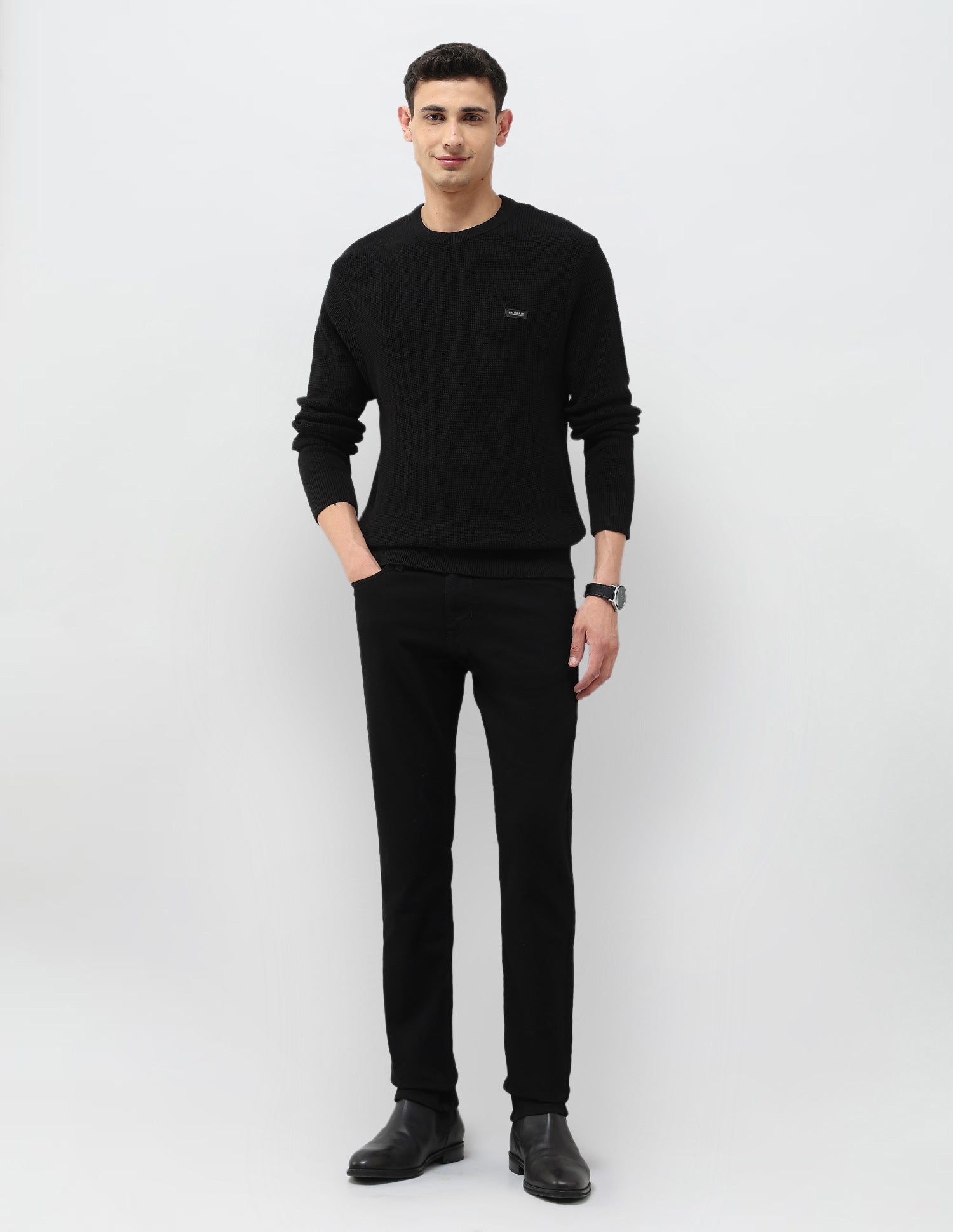 Regular Fit Patterned Knit Sweater Black - U.S. POLO ASSN. | Large