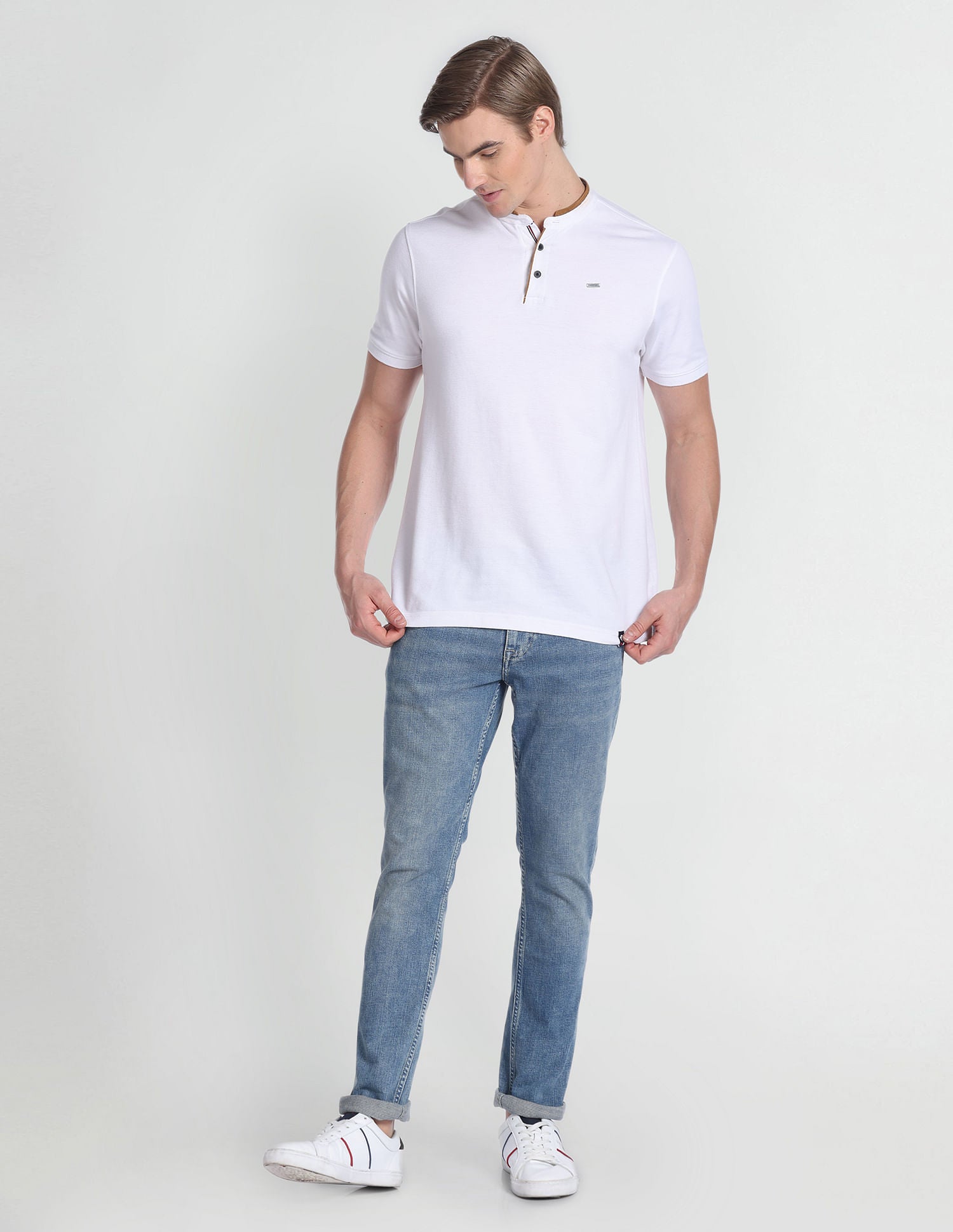 Mid Rise Slim Tapered Fit Jeans Blue - U.S. Polo Assn. India | Large
