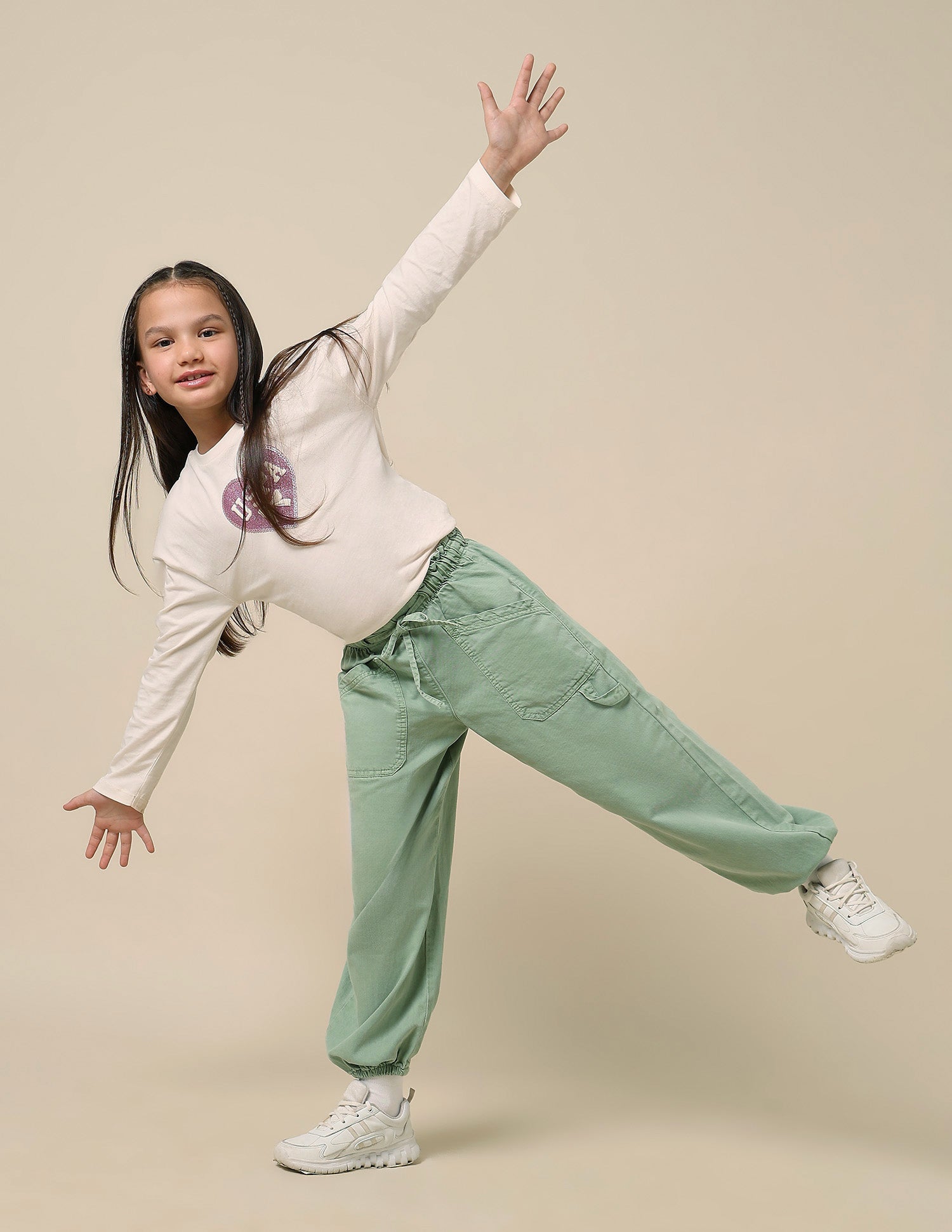 Girls High Rise Jogger Jeans Light Green - U.S. POLO ASSN. | Large