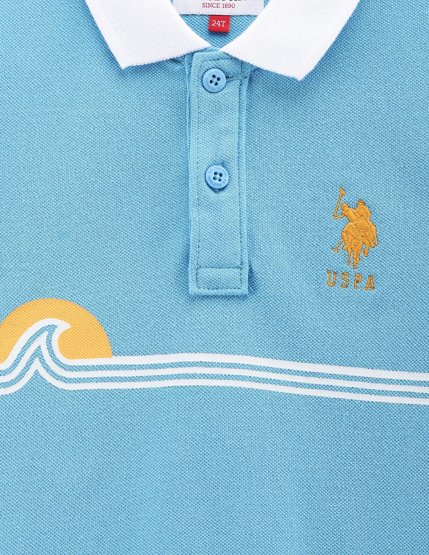 Boys Graphic Pique Polo Shirt Light Blue - U.S. POLO ASSN. | Large