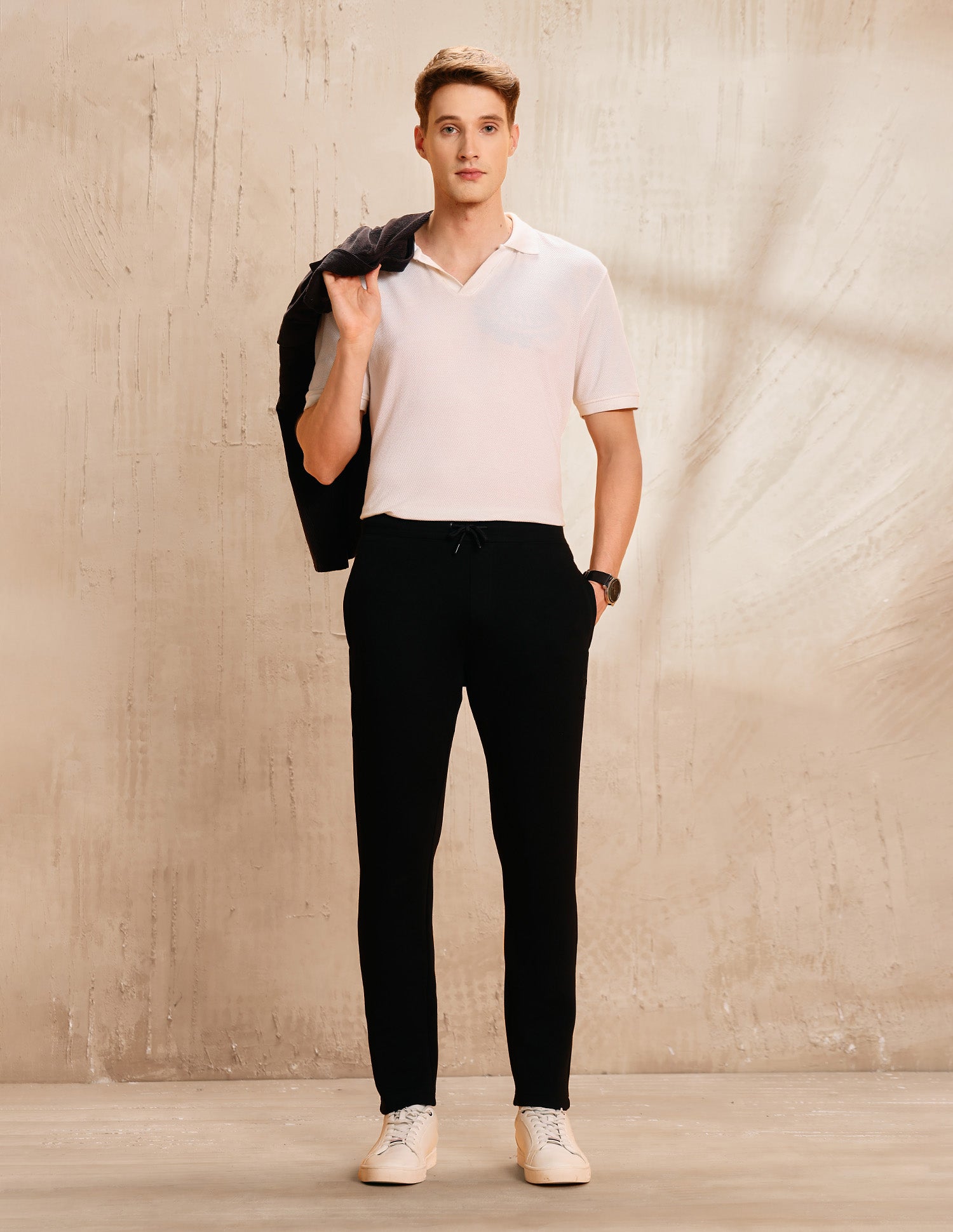 Solid Mid Rise Track Pant Black - U.S. Polo Assn. India | Large