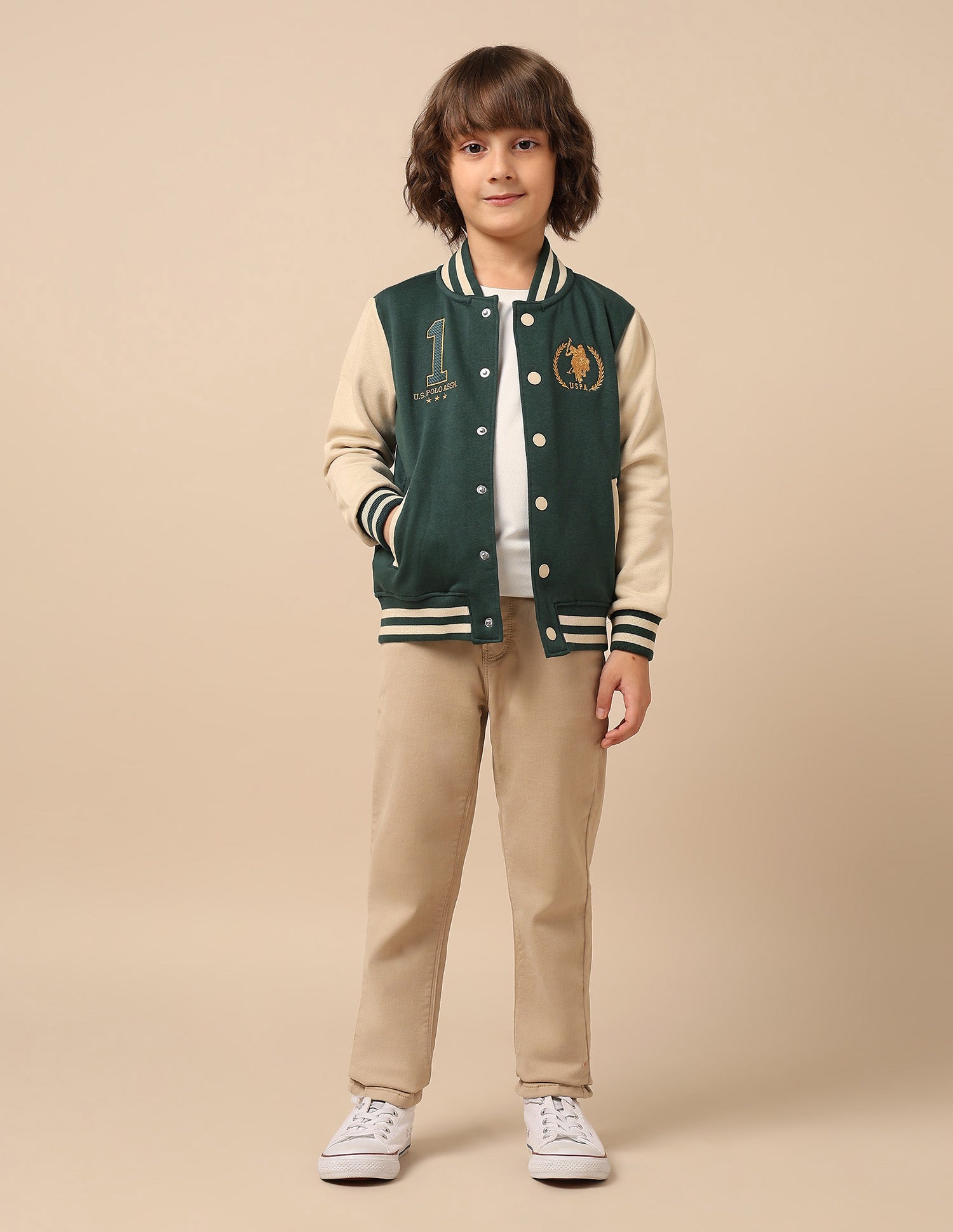 Boys Brand Embroidered Regular Fit Sweatshirt Dark Green - U.S. POLO ASSN. | Large