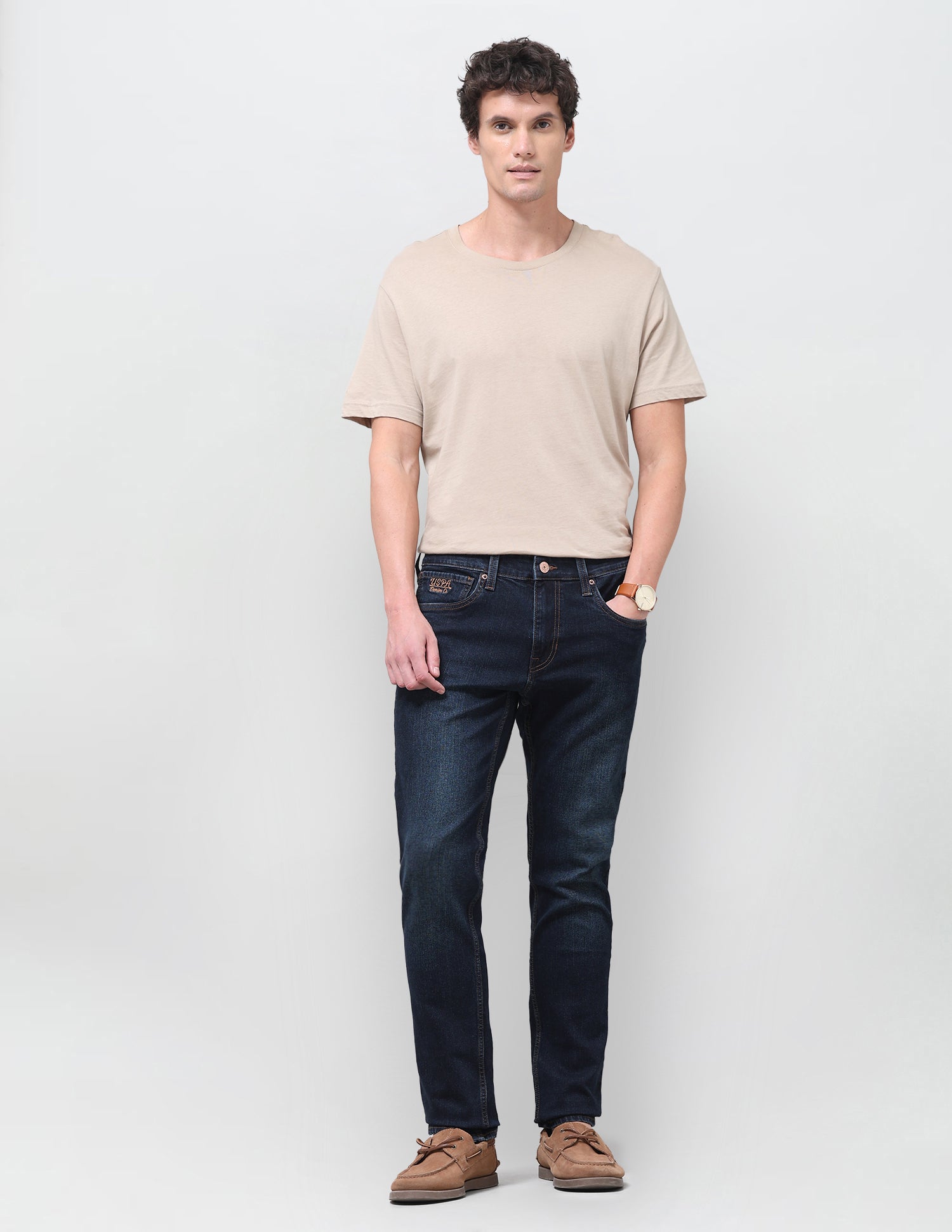 Brandon Slim-Tapered Fit Blue Jeans Dark Indigo - U.S. Polo Assn. India | Large