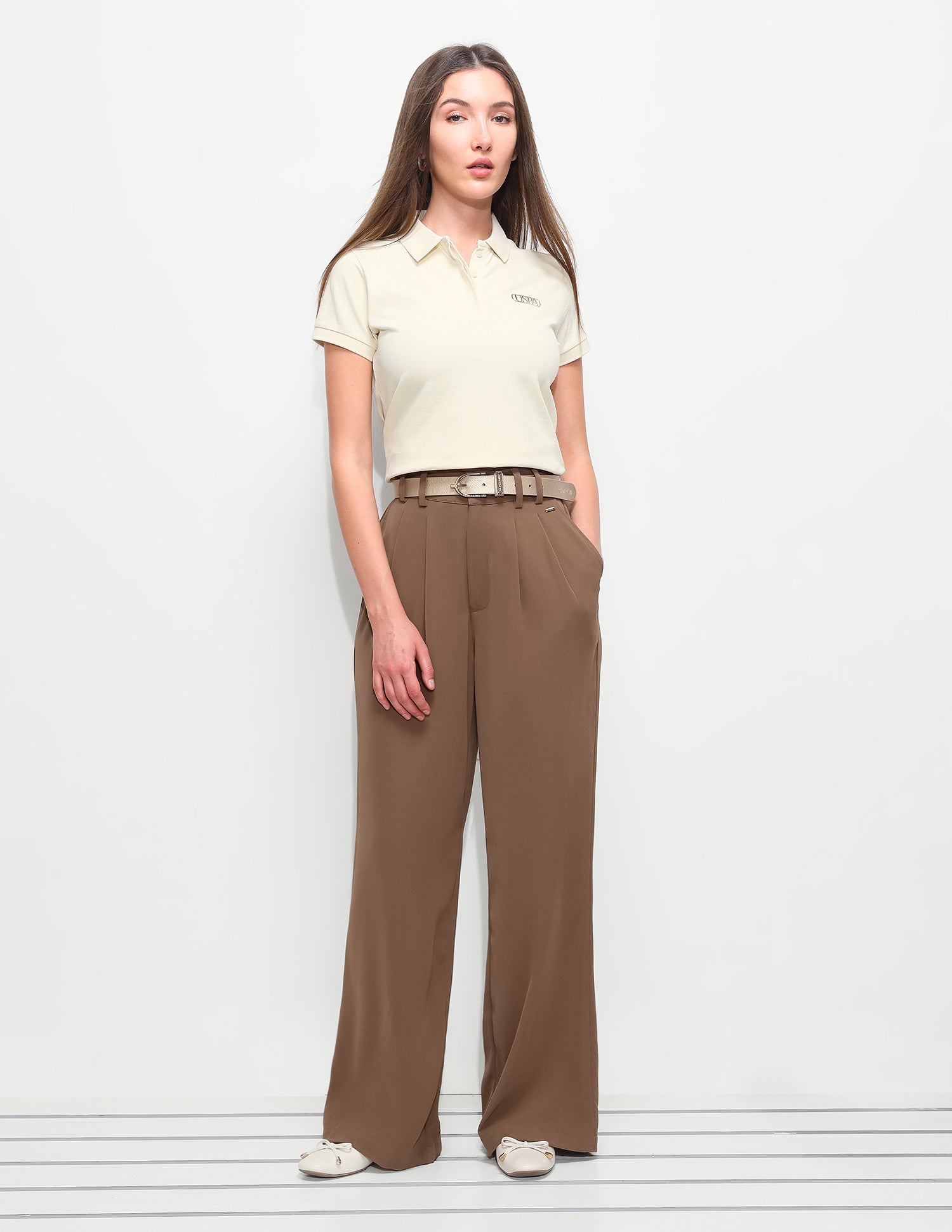 Solid Regular Fit Polo Shirt Ecru - U.S. Polo Assn. India | Large