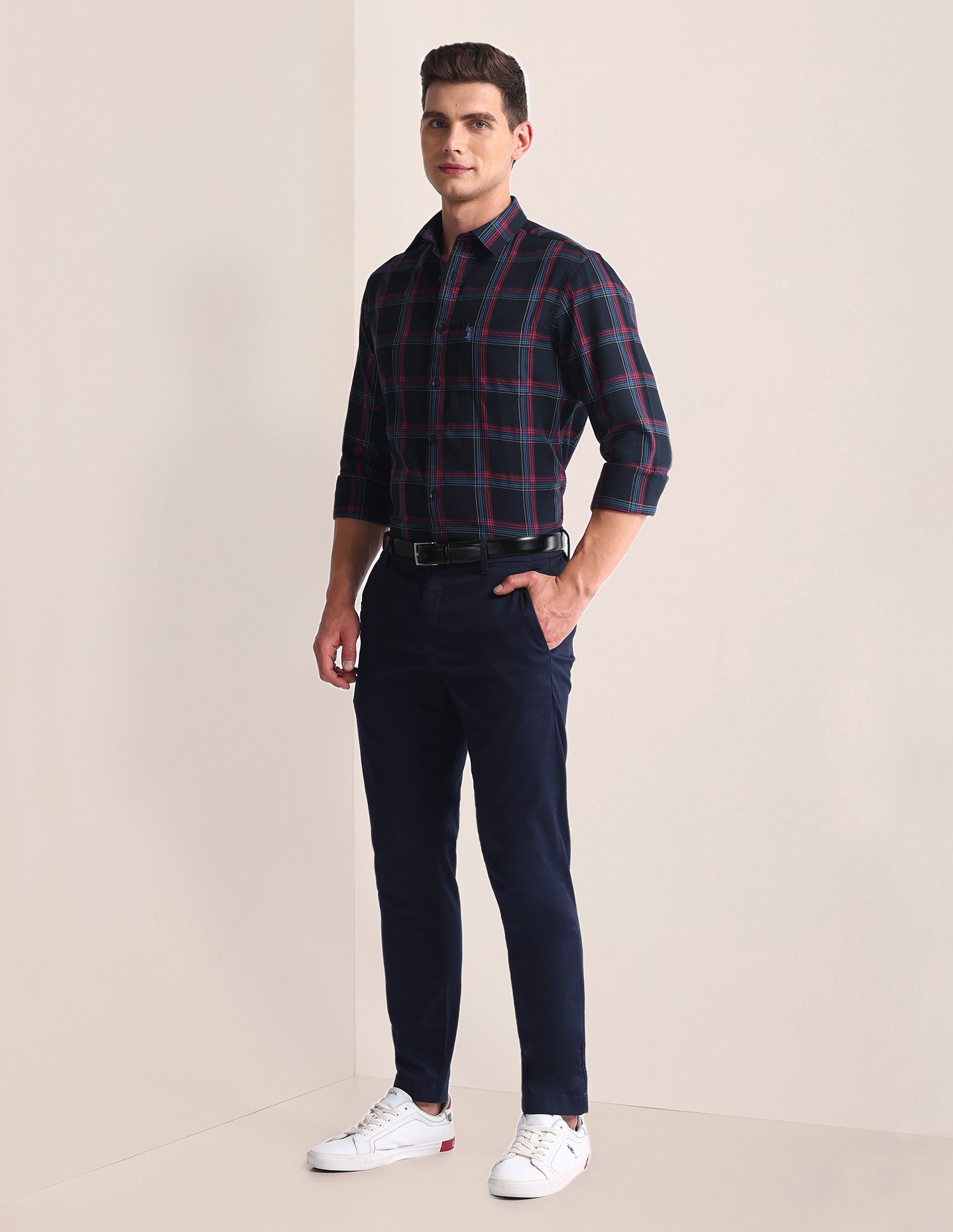 Tartan Check Twill Shirt Navy - U.S. Polo Assn. India | Large