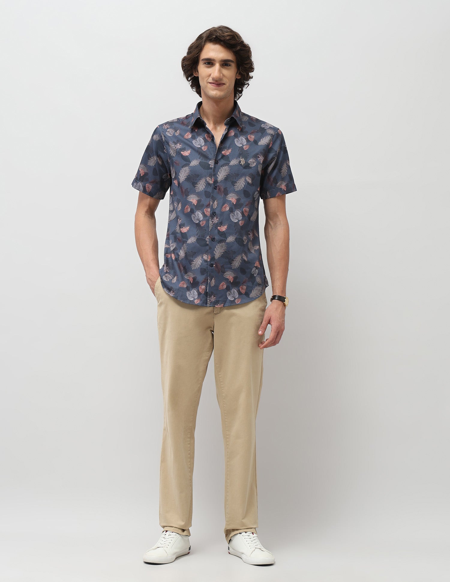 Tailored Fit Satin Shirt Blue - U.S. POLO ASSN. | Large