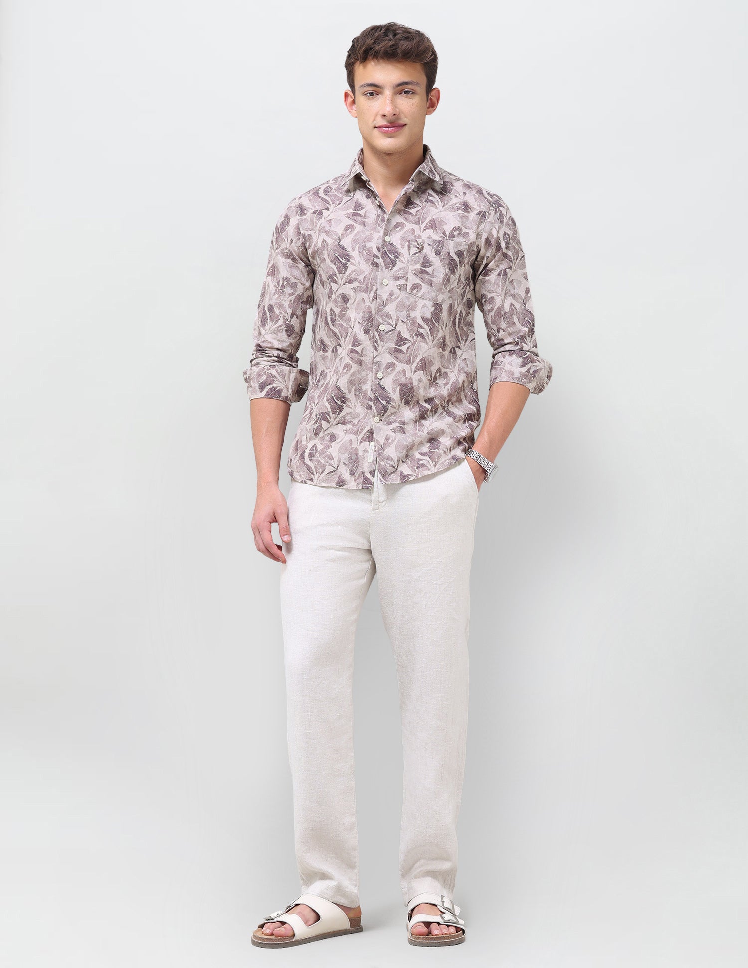 Tropical Printed Regular Fit Shirt Wine - U.S. Polo Assn. India | Large