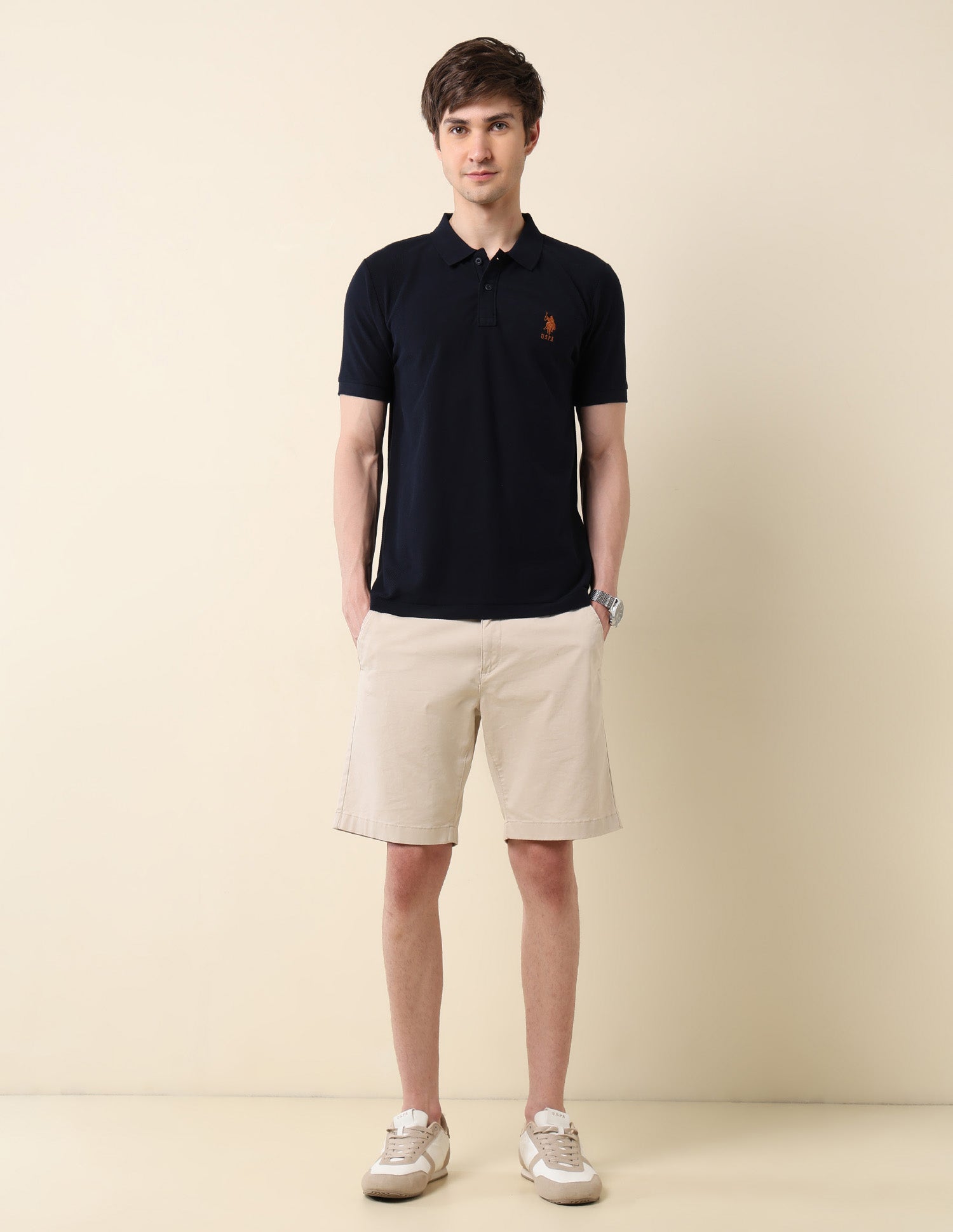 Textured Classic Polo Shirt Navy - U.S. Polo Assn. India | Large