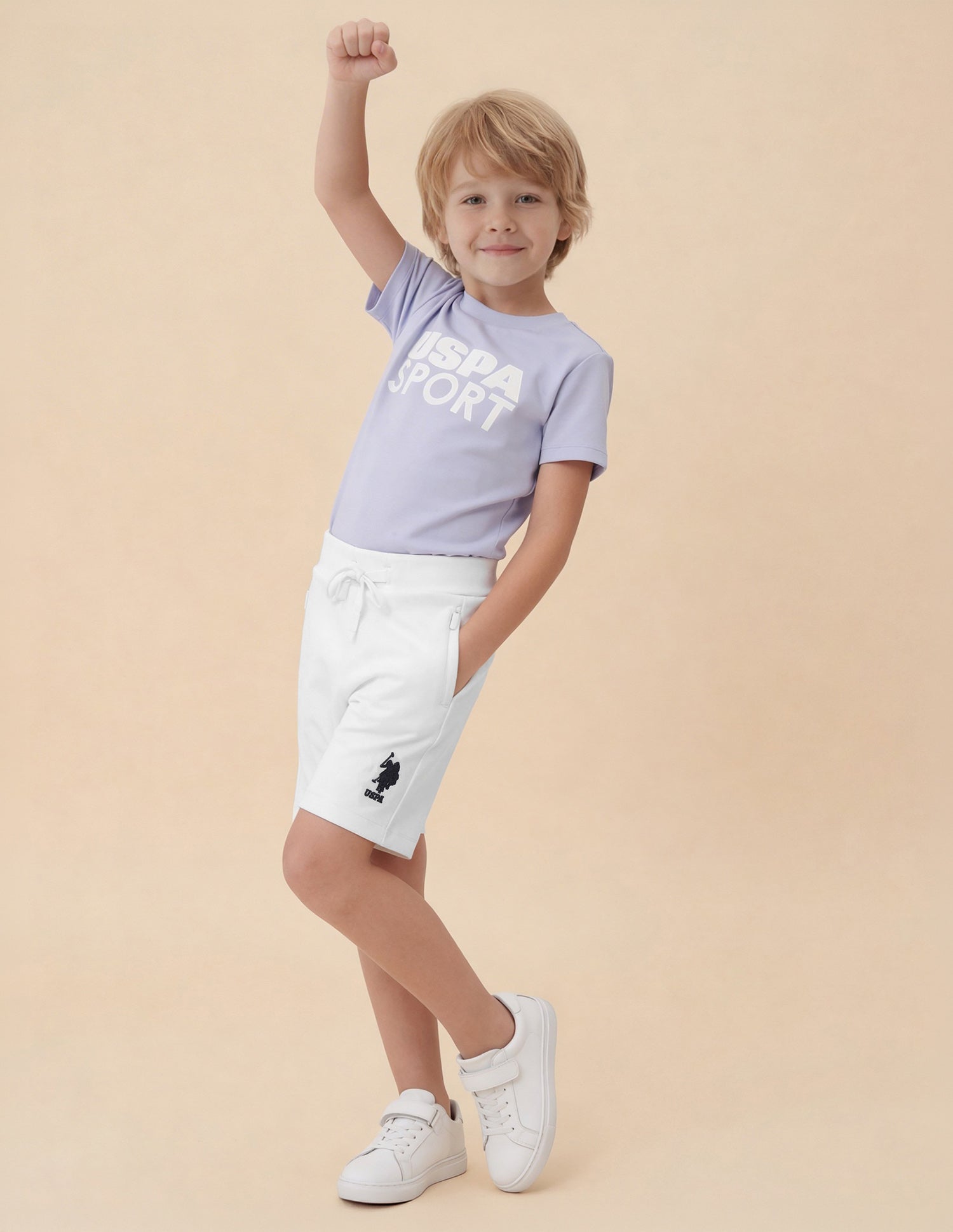 Mid Rise Regular Fit Shorts Off White - U.S. Polo Assn. India | Large