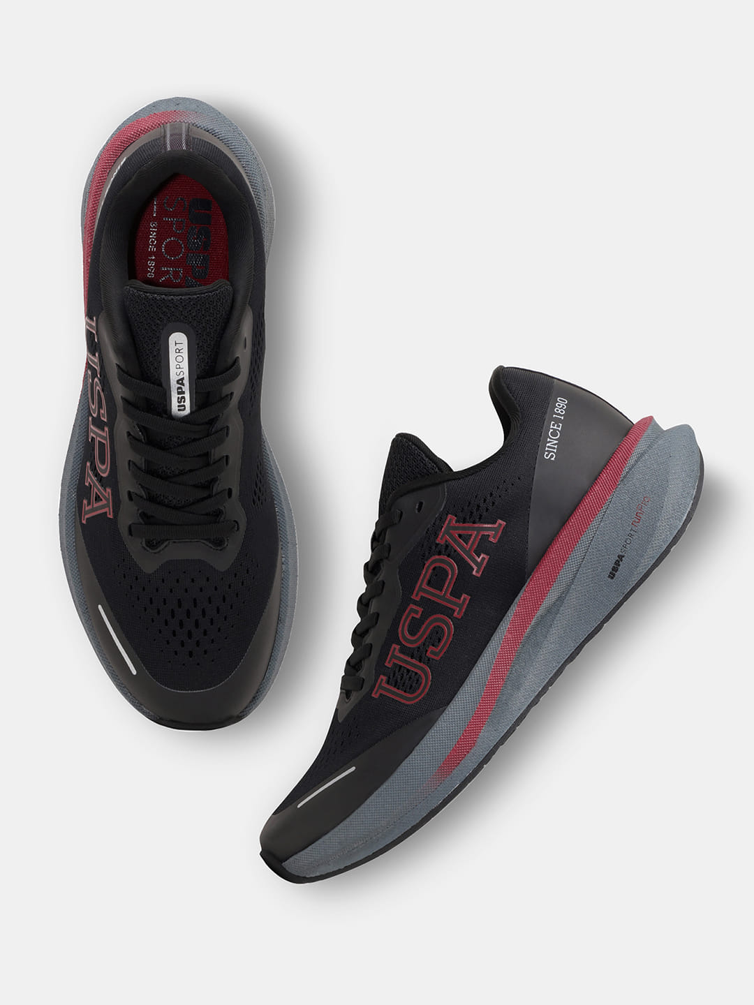Men Rainer USPA Sport Runpro Running Shoes Black - U.S. Polo Assn. India | Large