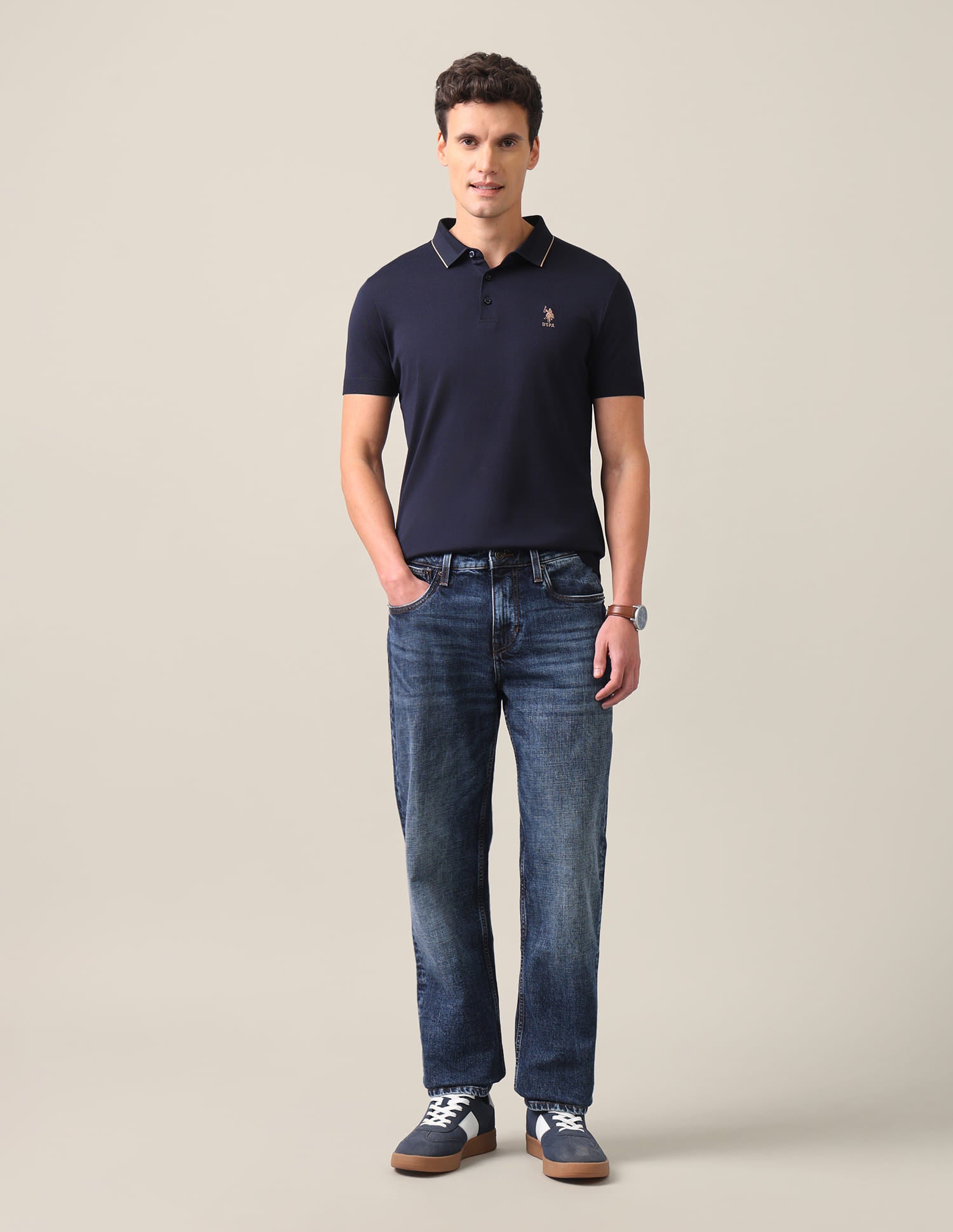 Shawn Relaxed Fit Jeans Dark Blue - U.S. Polo Assn. India | Large
