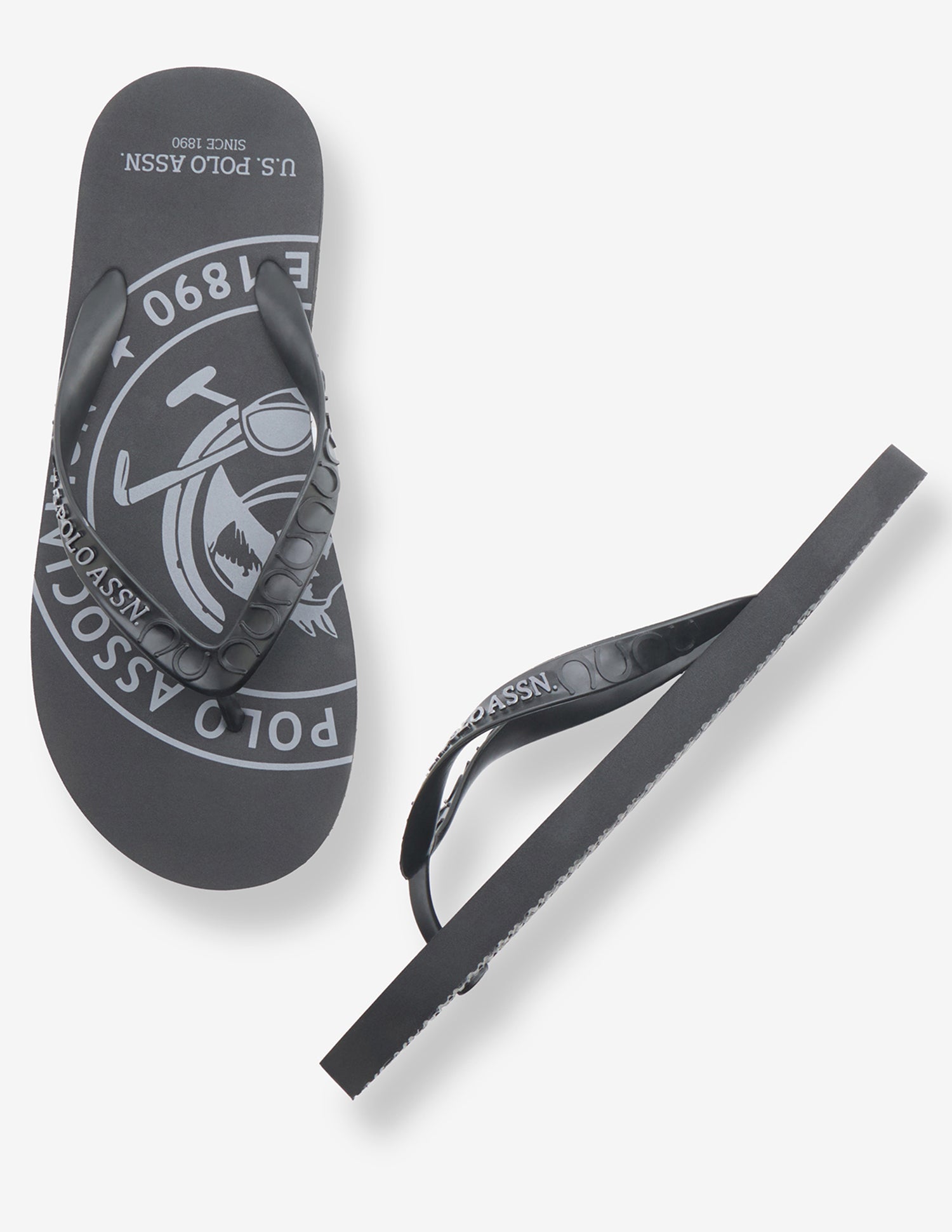 Alabi Brand Printed Flip Flops Black - U.S. Polo Assn. India | Large