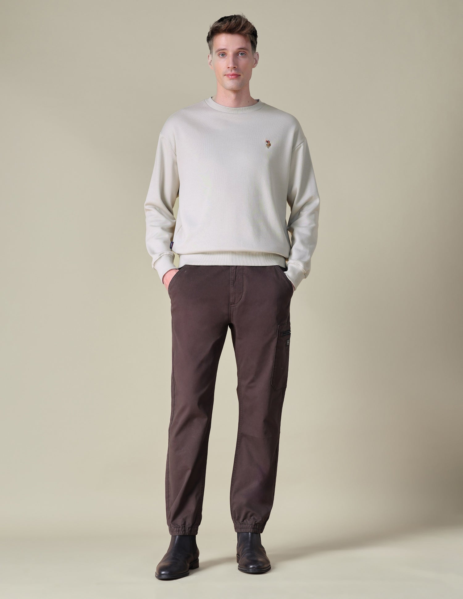 Solid Relaxed Fit Sweatshirt Grey - U.S. POLO ASSN. | Large