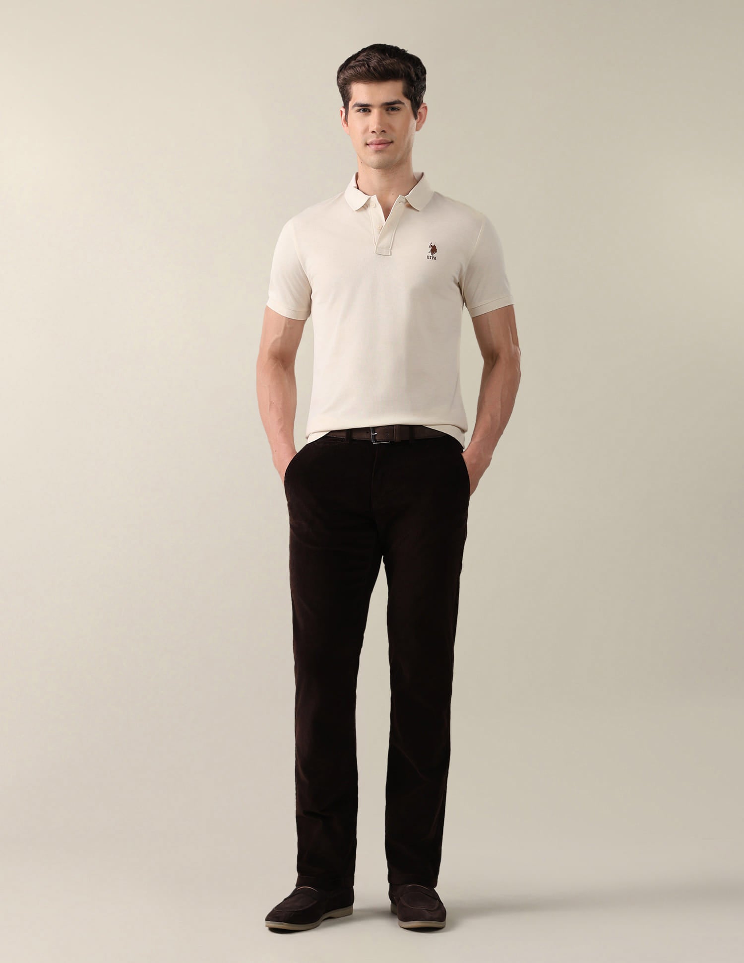 Brand Embroidered Slim Fit Polo Shirt White - U.S. Polo Assn. India | Large