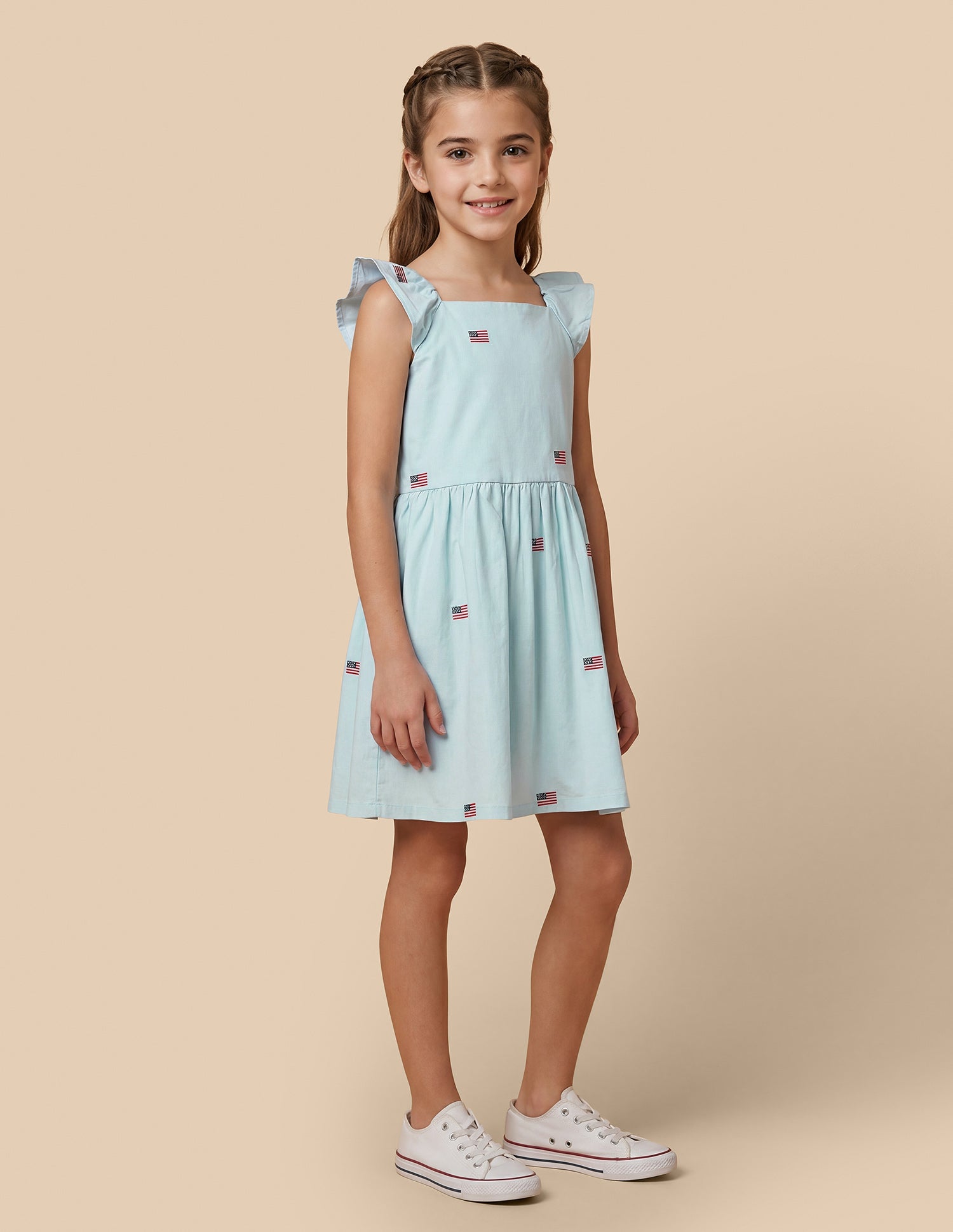 Emrboidered A-Line Dress Light Blue - U.S. Polo Assn. India | Large