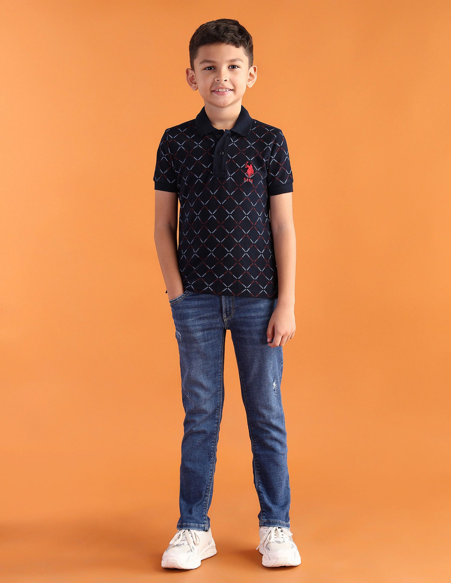Boys Regular Fit Polo Shirt Blue - U.S. Polo Assn. India | Large
