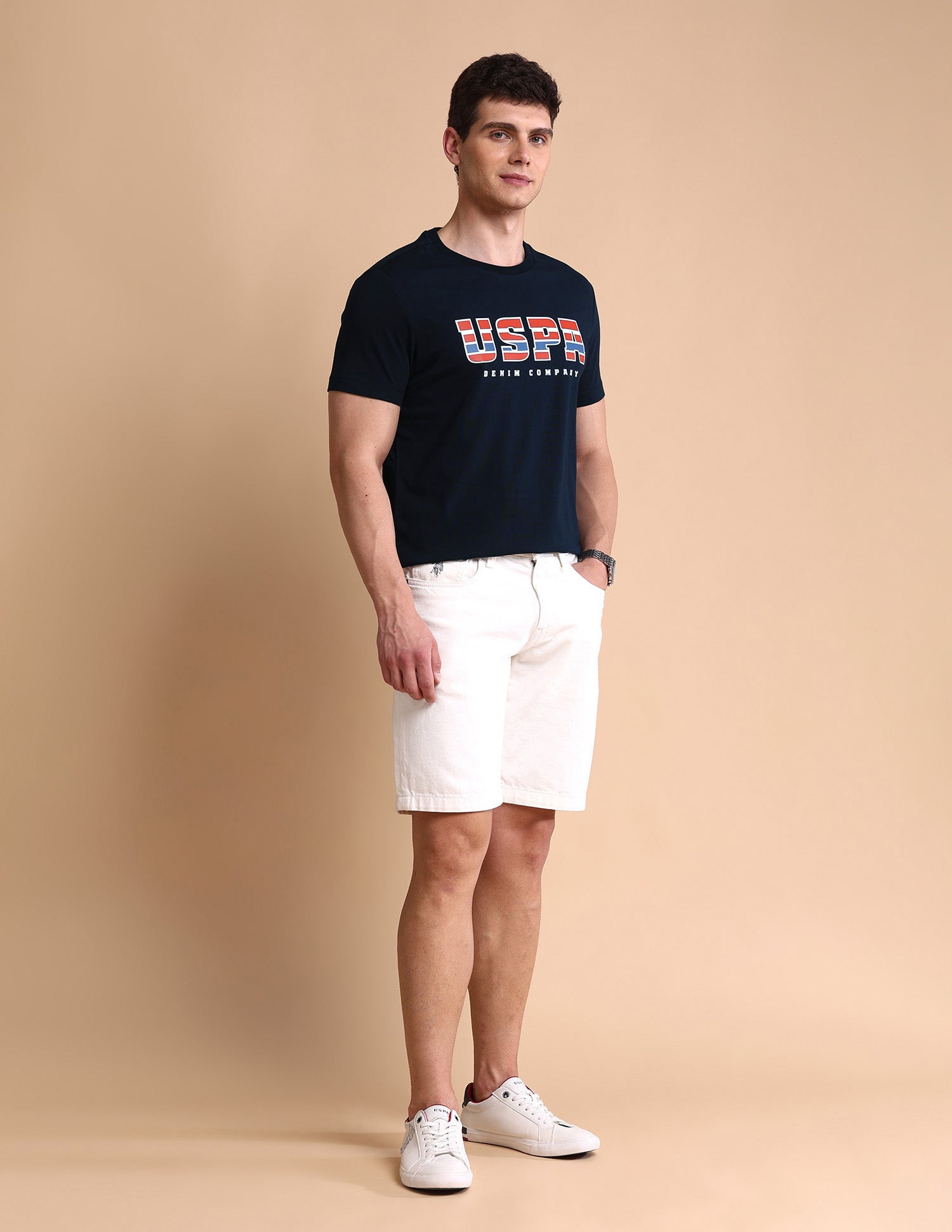 Brand Printed Muscle Fit T-Shirt Navy - U.S. POLO ASSN. | Large