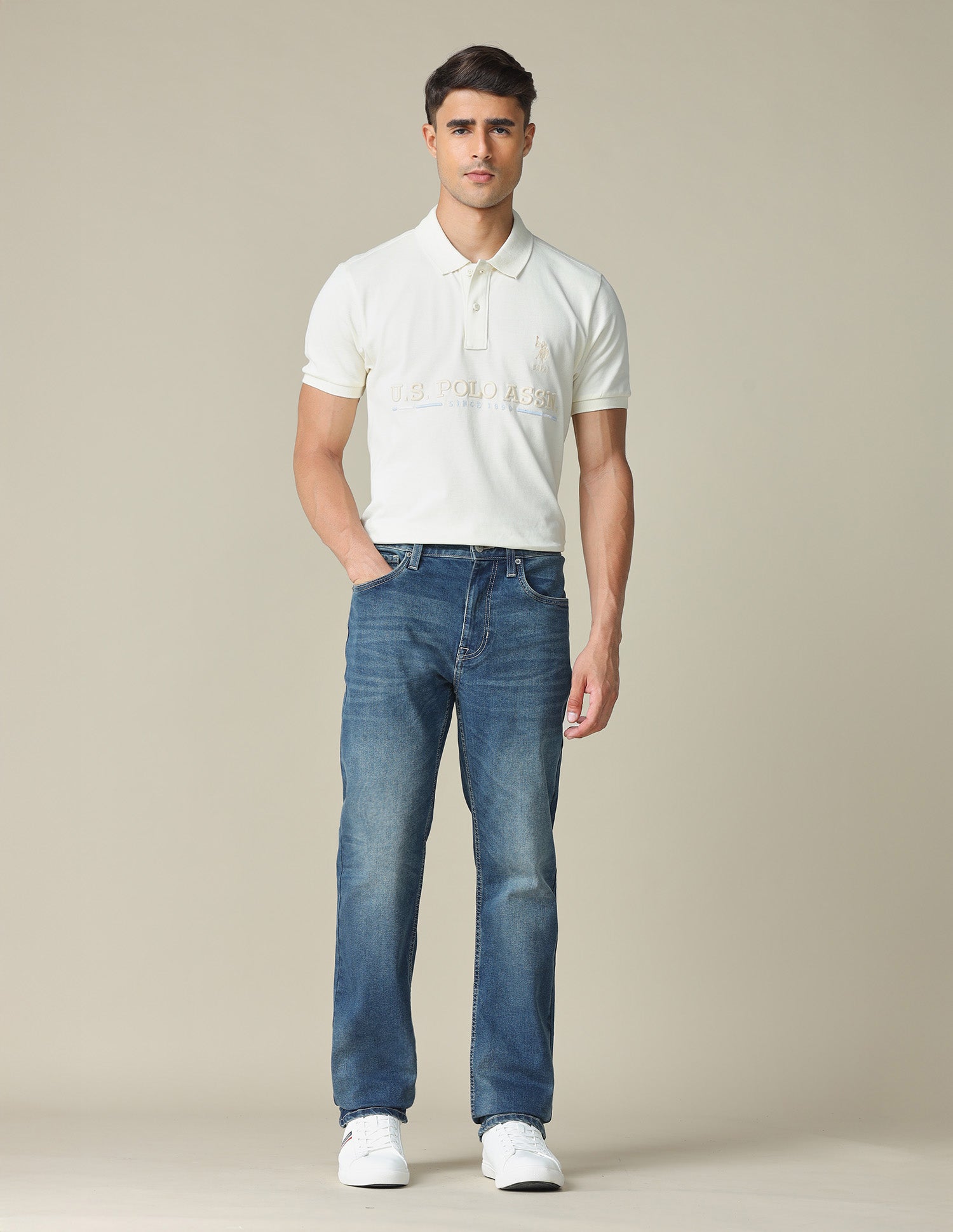 Harold Slim Straight Fit Blue Jeans Indigo - U.S. POLO ASSN. | Large