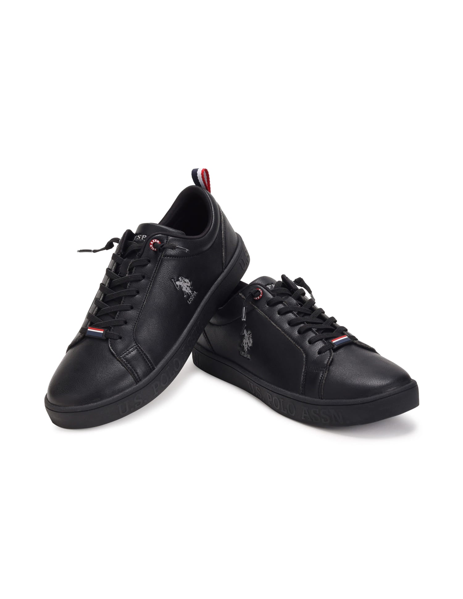 Men Solid Lace Up Dorit Sneakers Black - U.S. Polo Assn. India | Large