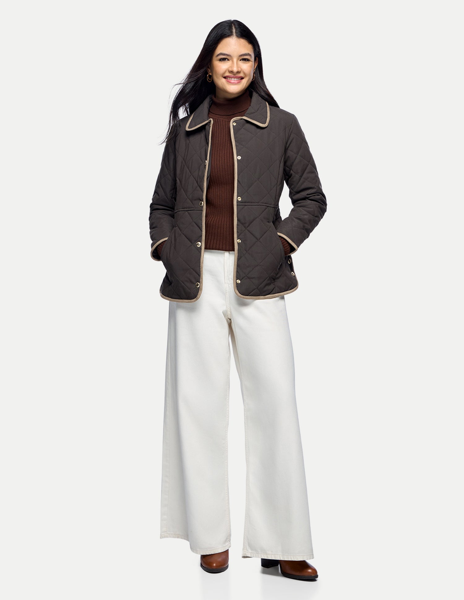Suede Puffer Jacket Dark Brown - U.S. Polo Assn. India | Large