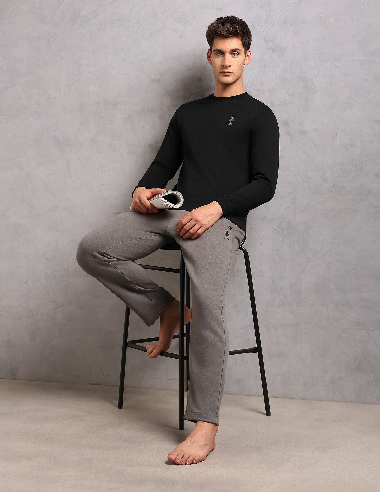 Comfort Fit Solid OEE14 Lounge T-Shirt - Pack Of 1 Black - U.S. POLO ASSN. | Large