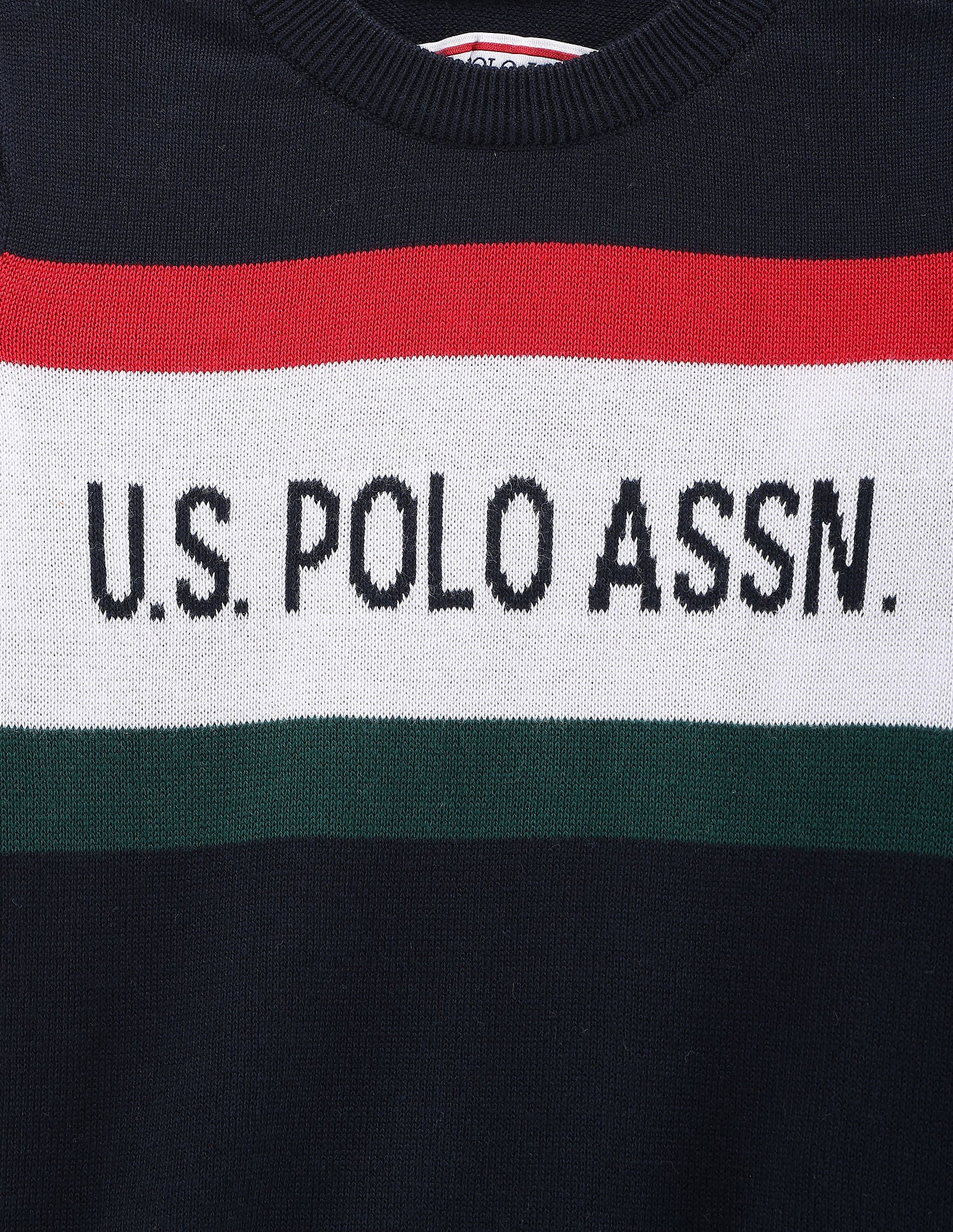 Boys Patterned Knit Sweater Navy - U.S. POLO ASSN. | Large