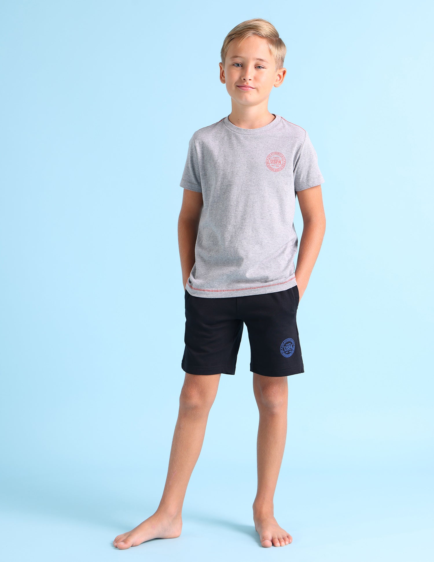 Ribbed Neck Cotton IKEA Lounge T-Shirt - Pack Of 1 Grey - U.S. POLO ASSN. | Large