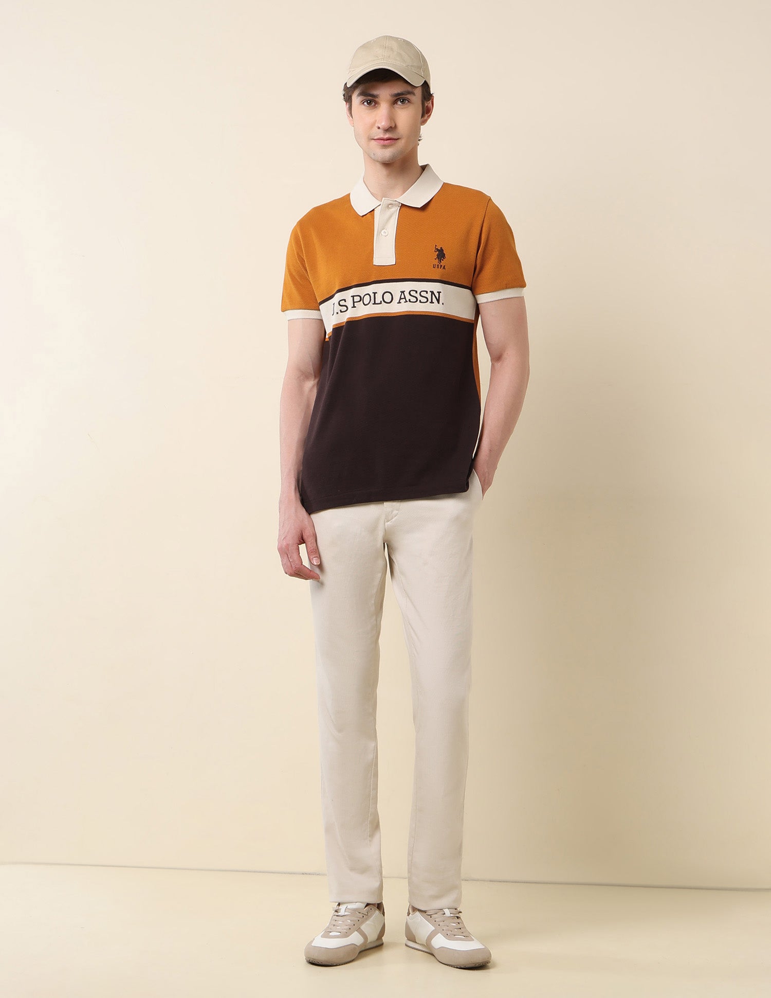 Colourblocked Classic Polo Shirt Mustard - U.S. Polo Assn. India | Large
