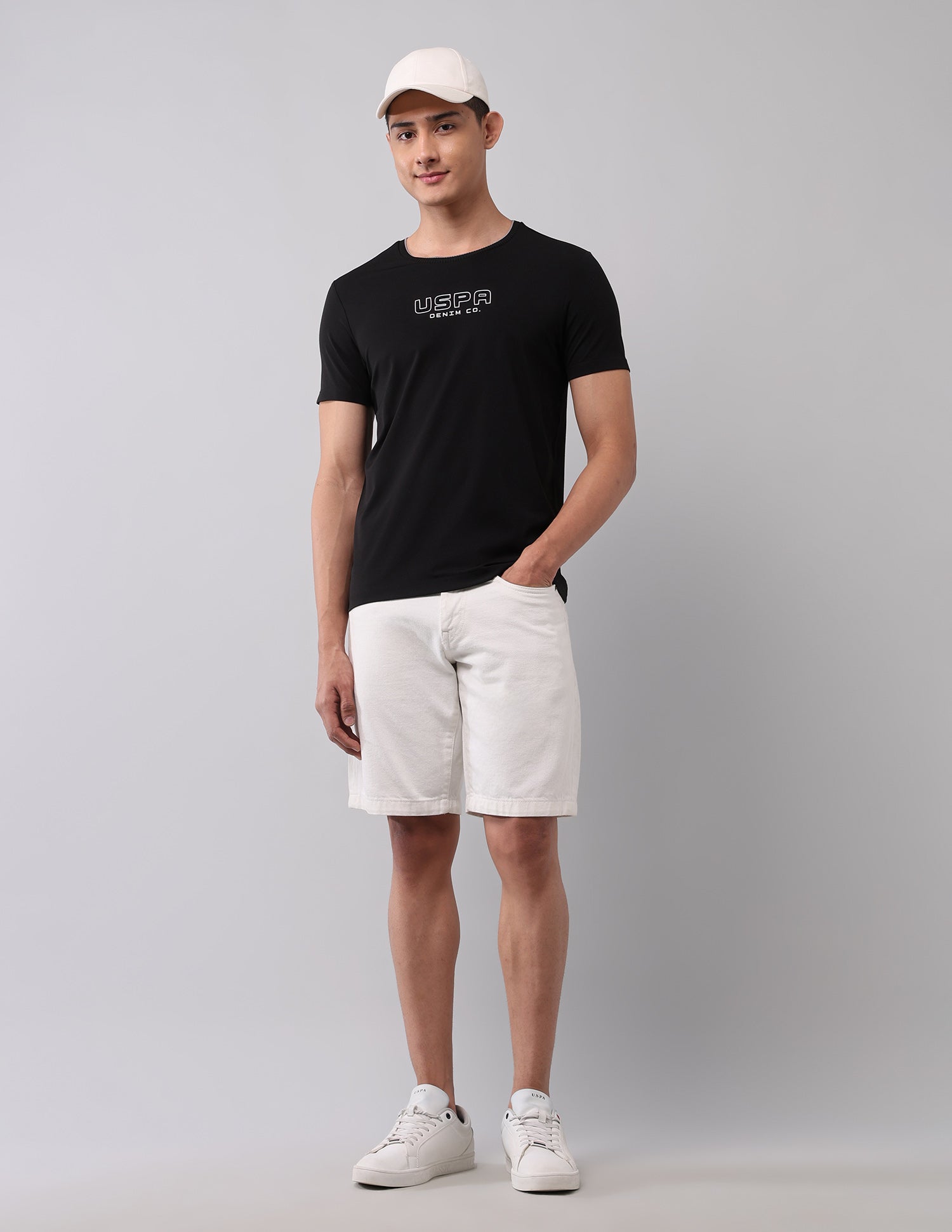 Brand Embossed Muscle Fit T-Shirt Black - U.S. Polo Assn. India | Large