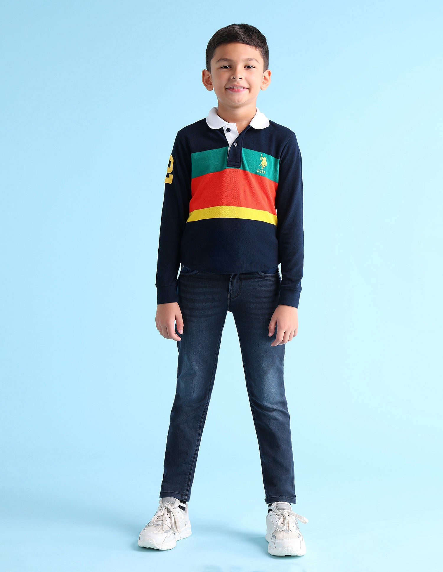 Boys Slim Fit Blue Jeans Navy blue - U.S. POLO ASSN. | Large