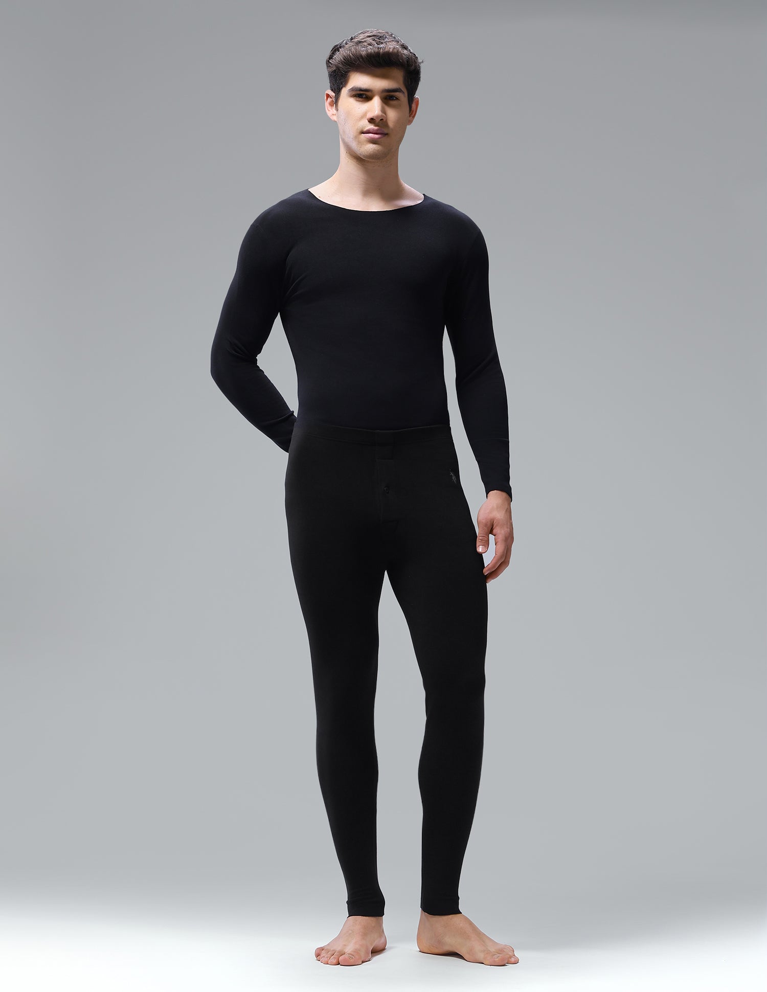 Comfort Fit Solid PH002 Thermal Track Pants - Pack Of 1 Black - U.S. Polo Assn. India | Large