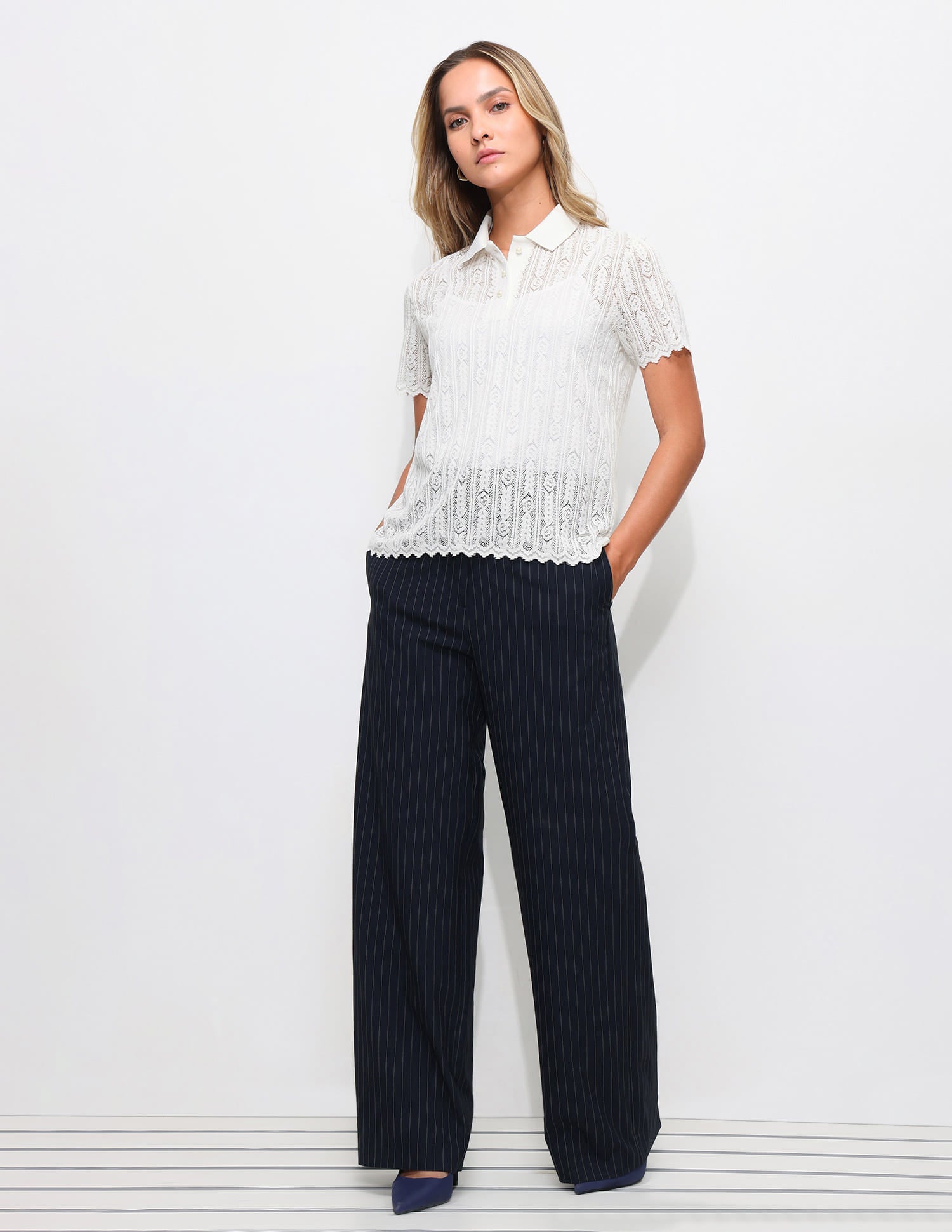 Laced Relaxed Fit Polo Shirt White - U.S. Polo Assn. India | Large