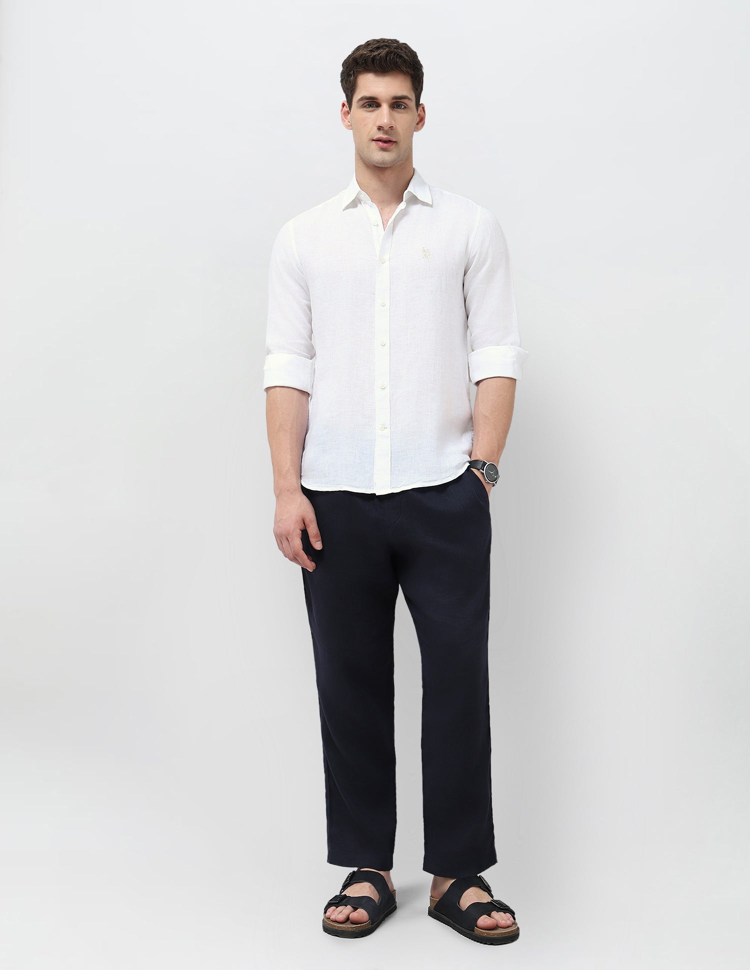 Solid Tailored Fit Shirt White - U.S. POLO ASSN. | Large