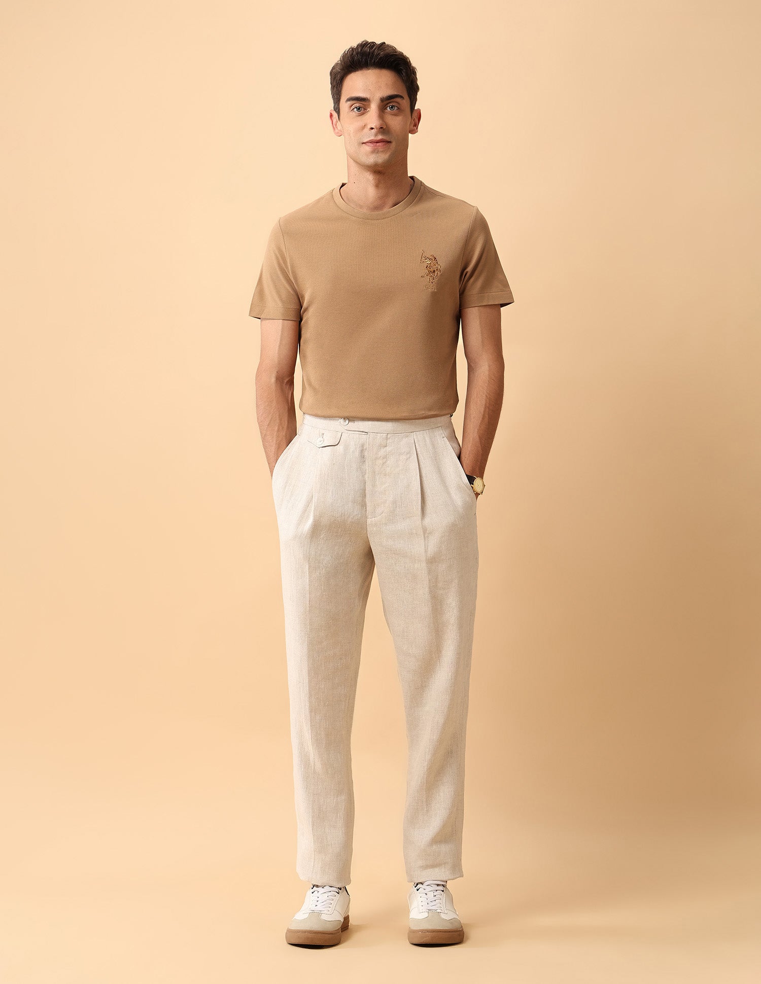 Pacho X Slim Fit Pure Cotton T-Shirt Light Yellow - U.S. POLO ASSN. | Large