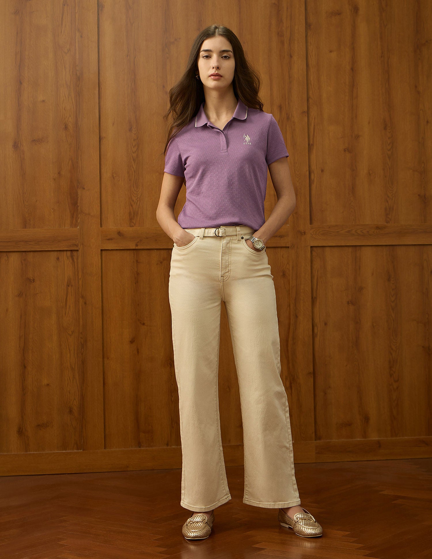 Regular Fit Textured Polo Shirt Wine - U.S. POLO ASSN. | Large