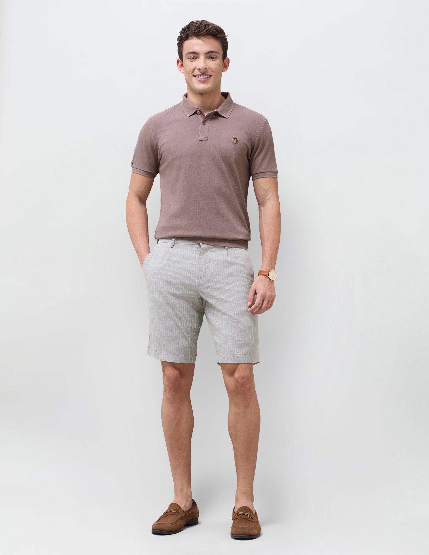 Solid Slim Fit Polo Shirt Peach - U.S. Polo Assn. India | Large
