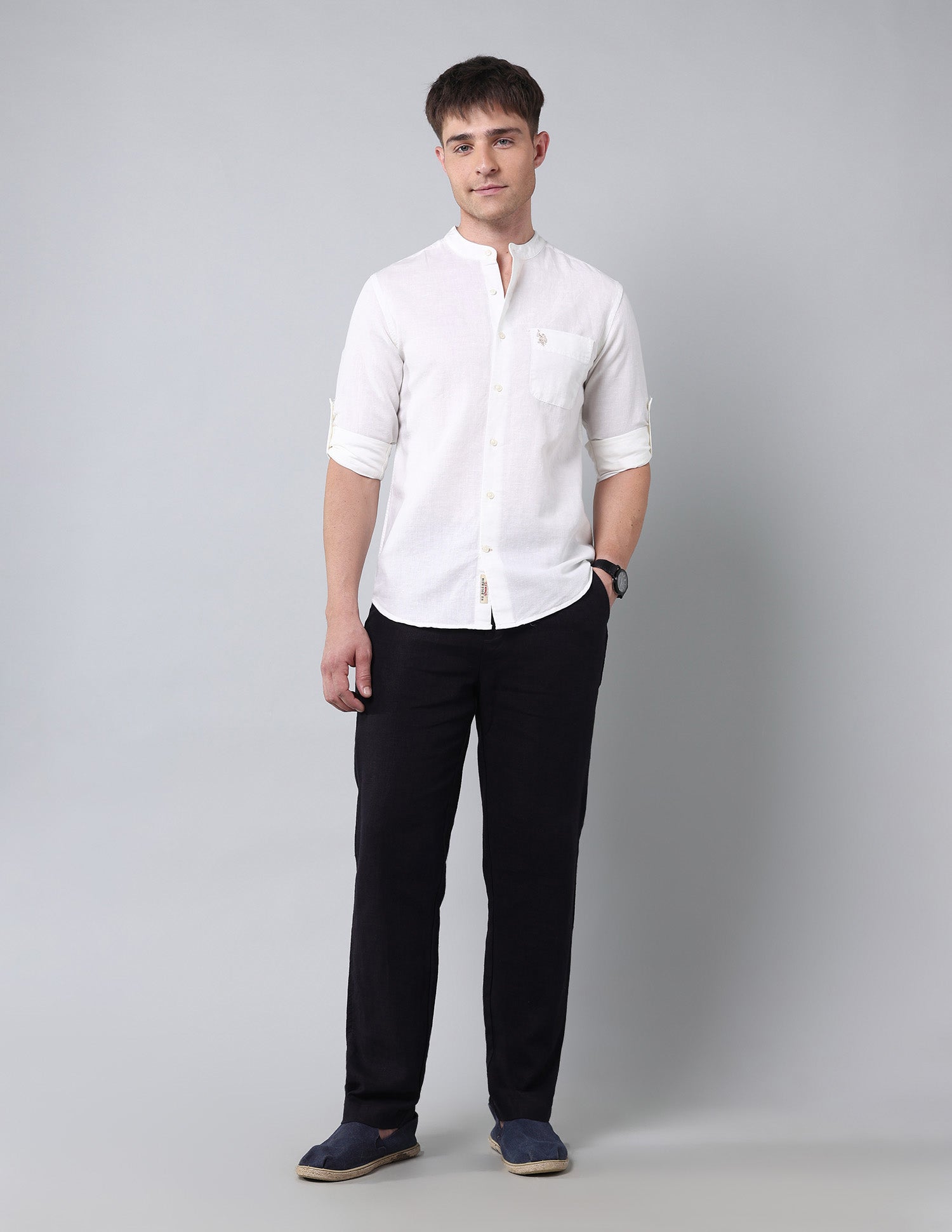 Solid Regular Fit Poplin Shirt White - U.S. Polo Assn. India | Large