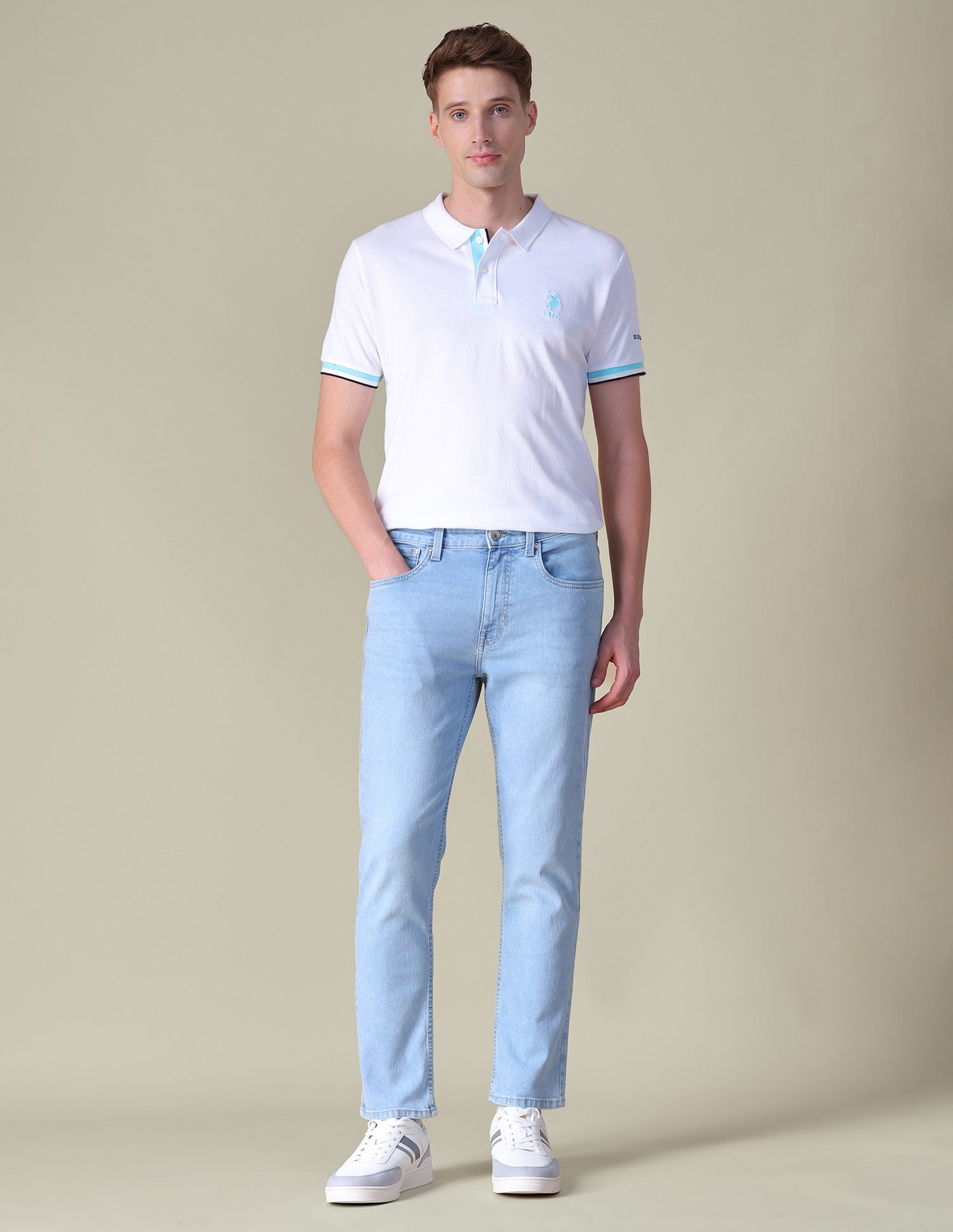 Solid Regular Fit Polo Shirt White - U.S. Polo Assn. India | Large