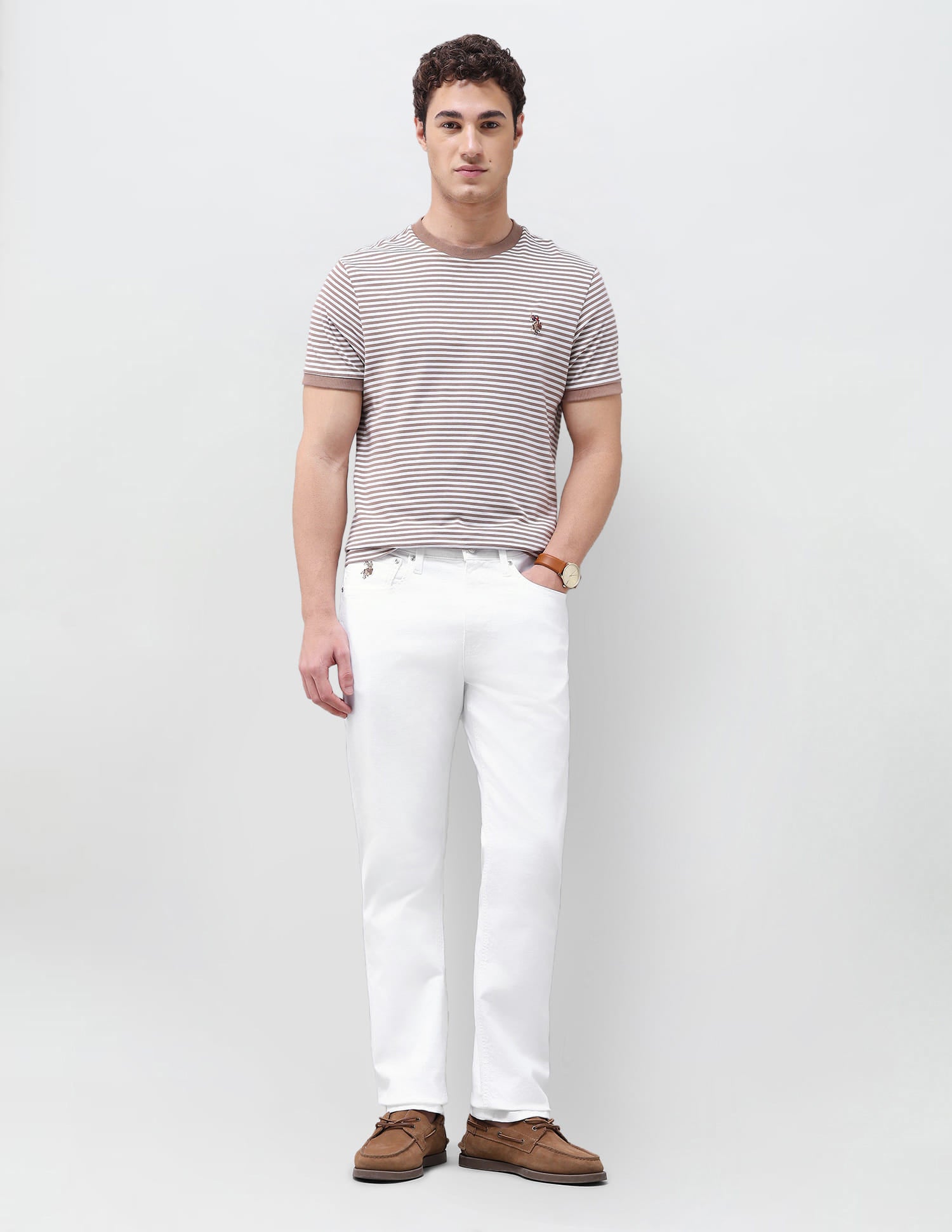 Solid Slim Straight Fit Jeans White - U.S. Polo Assn. India | Large