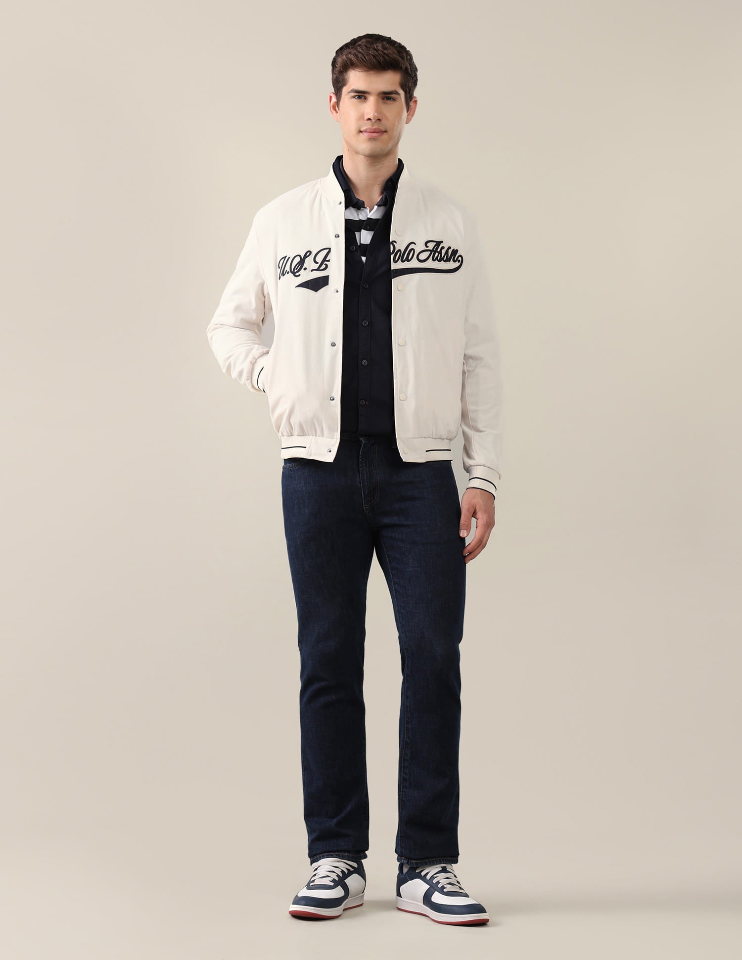 Brand Applique Reversible Jacket White - U.S. Polo Assn. India | Large